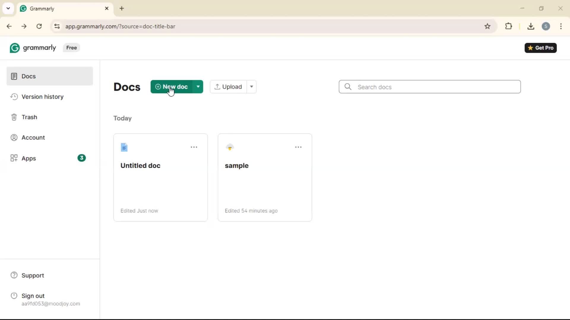 Creating a document on Grammarly video thumbnail