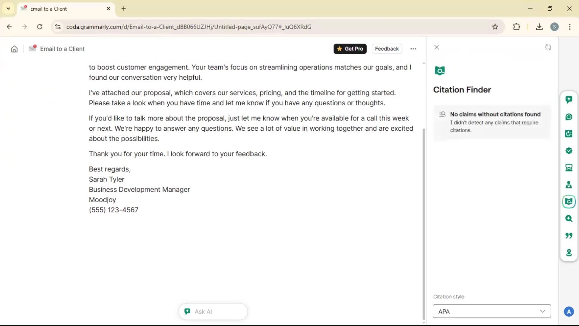 Creating a document screenshot
