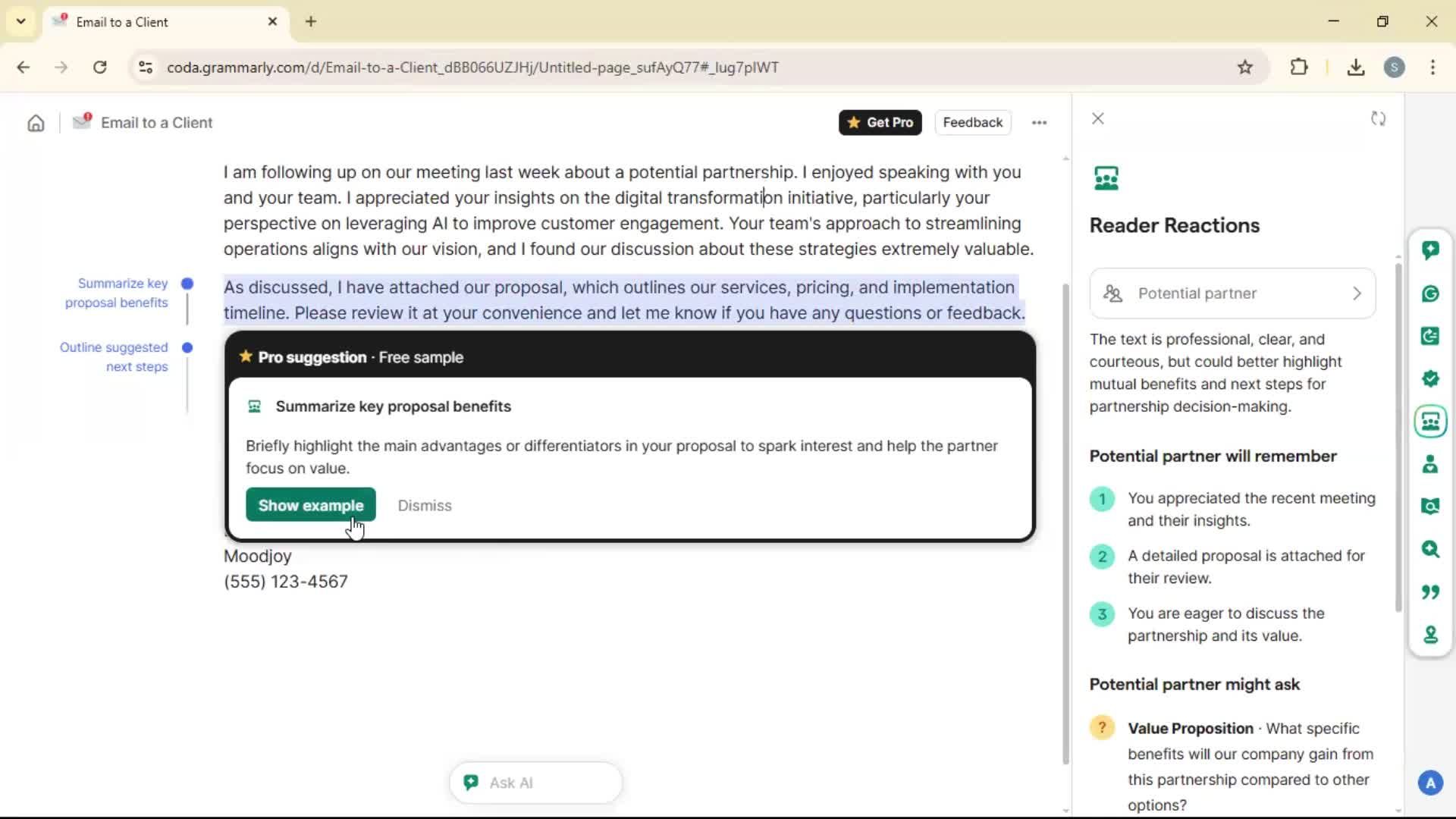 Creating a document screenshot