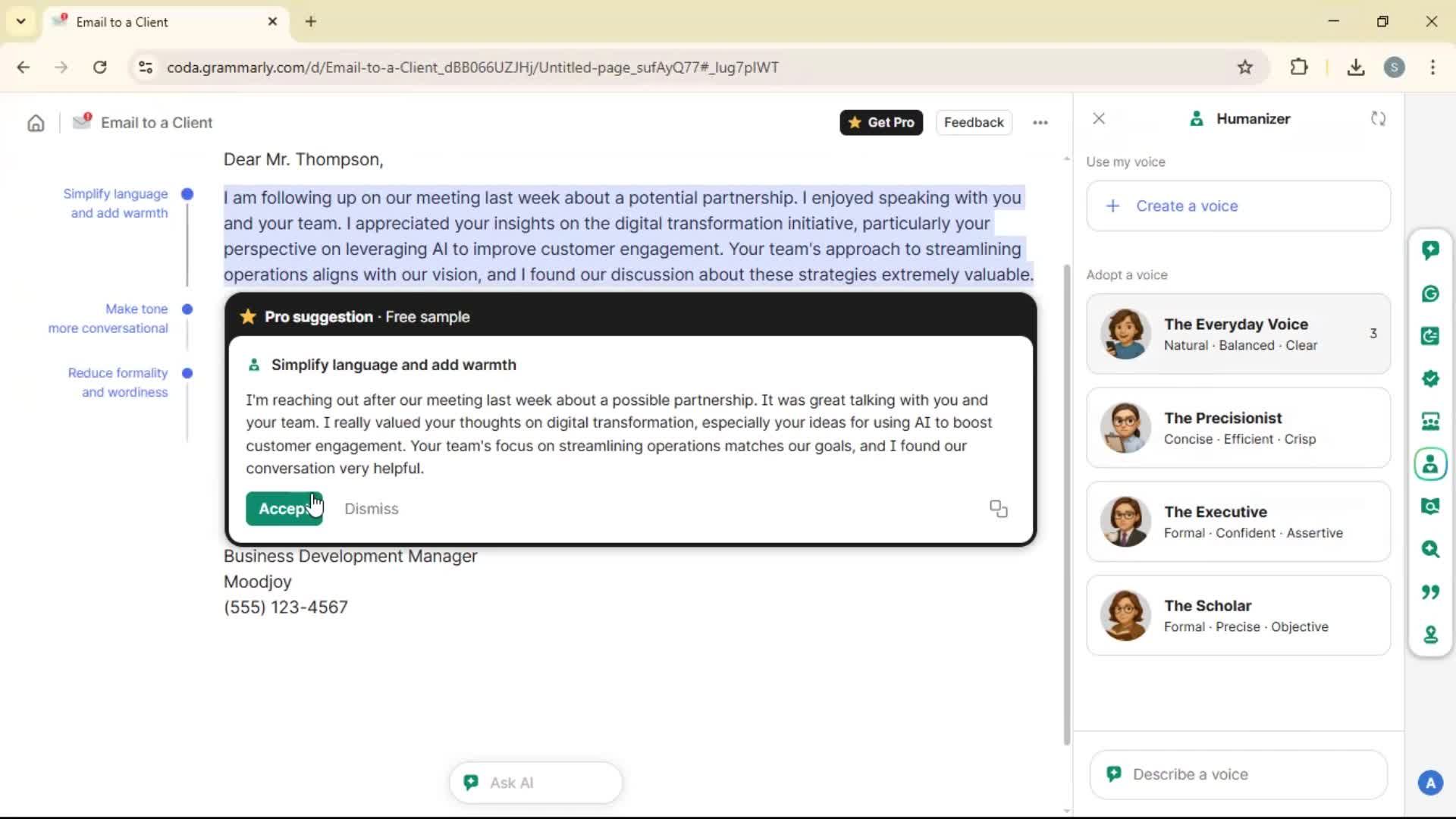 Creating a document screenshot
