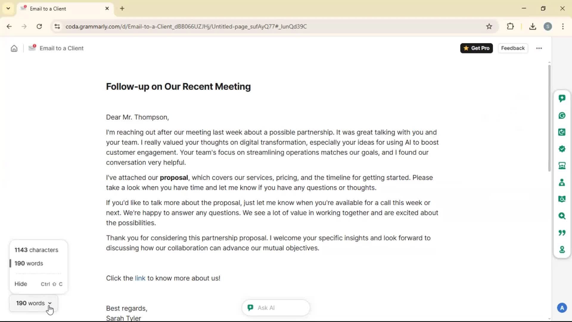 Creating a document screenshot