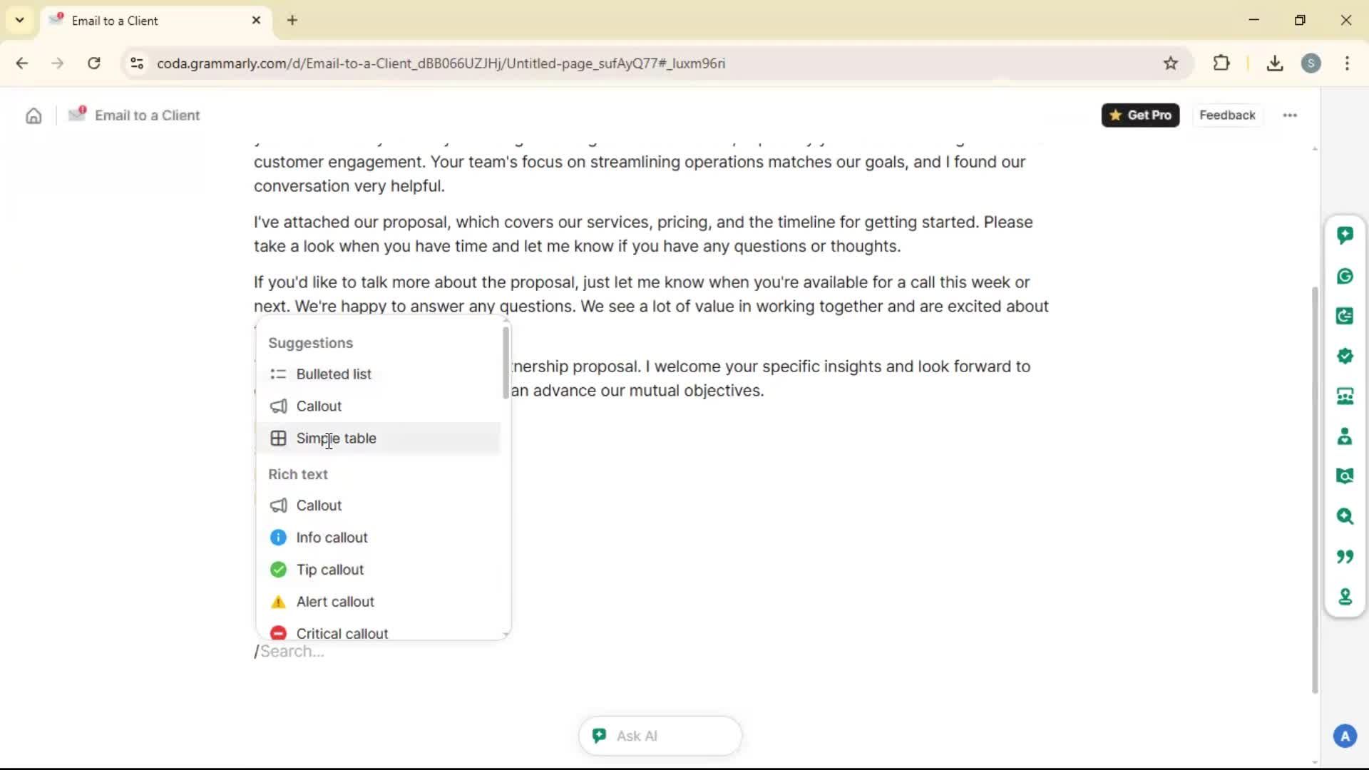 Creating a document screenshot