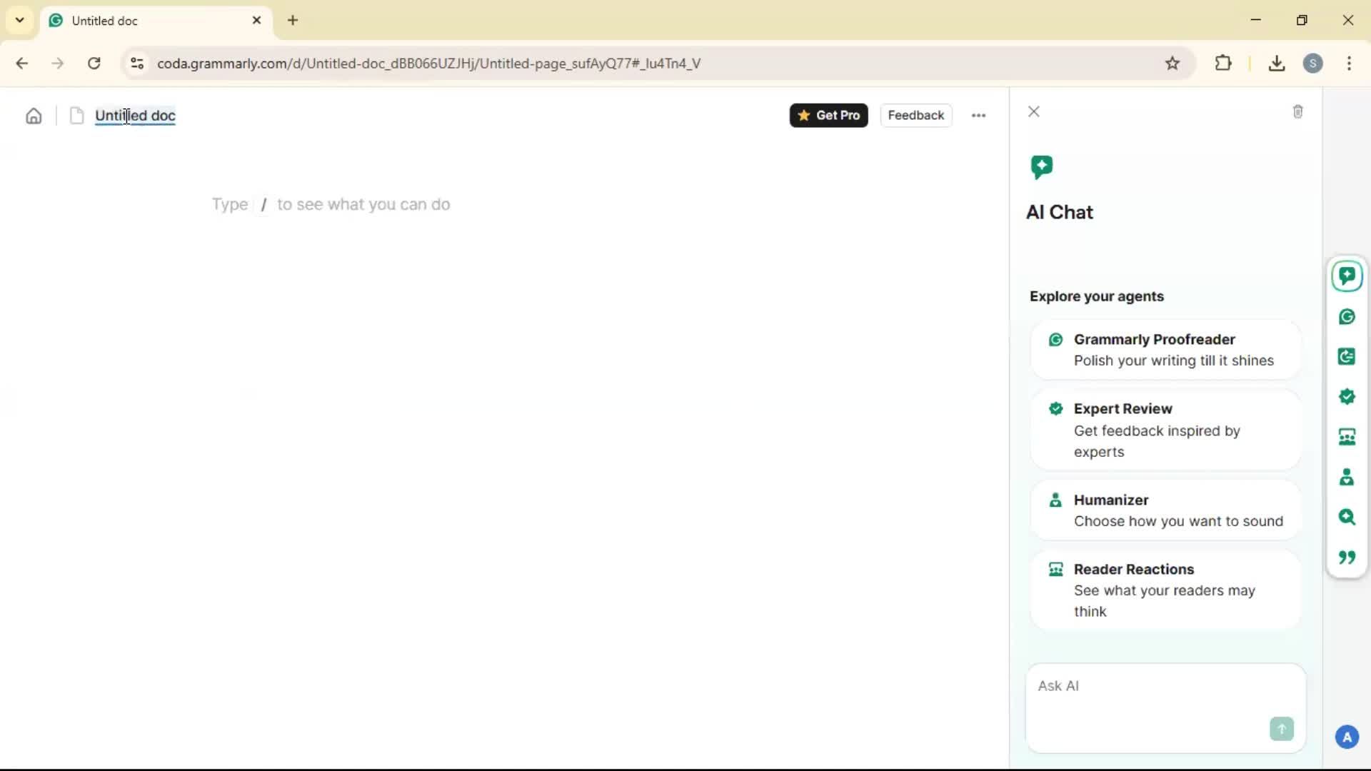 Creating a document on Grammarly video thumbnail