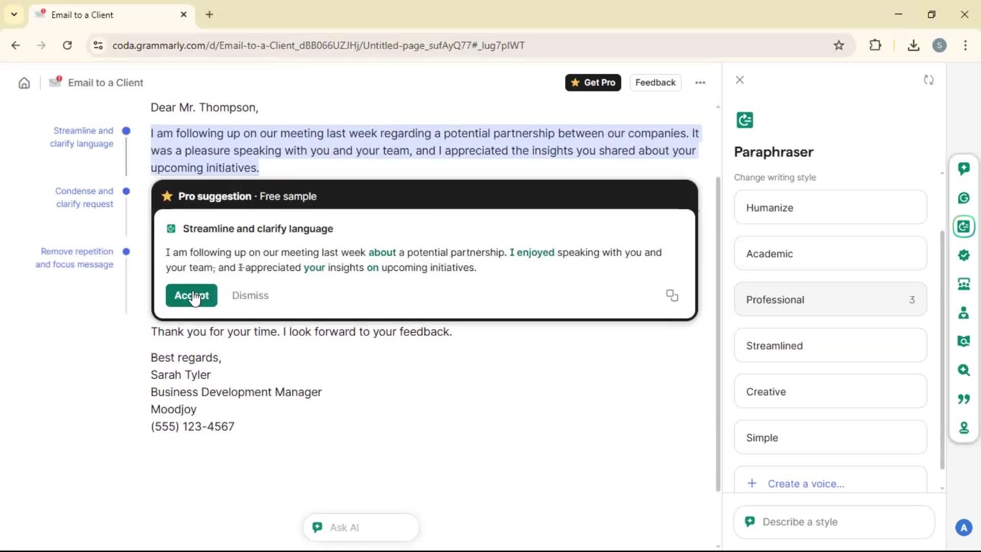 Creating a document screenshot