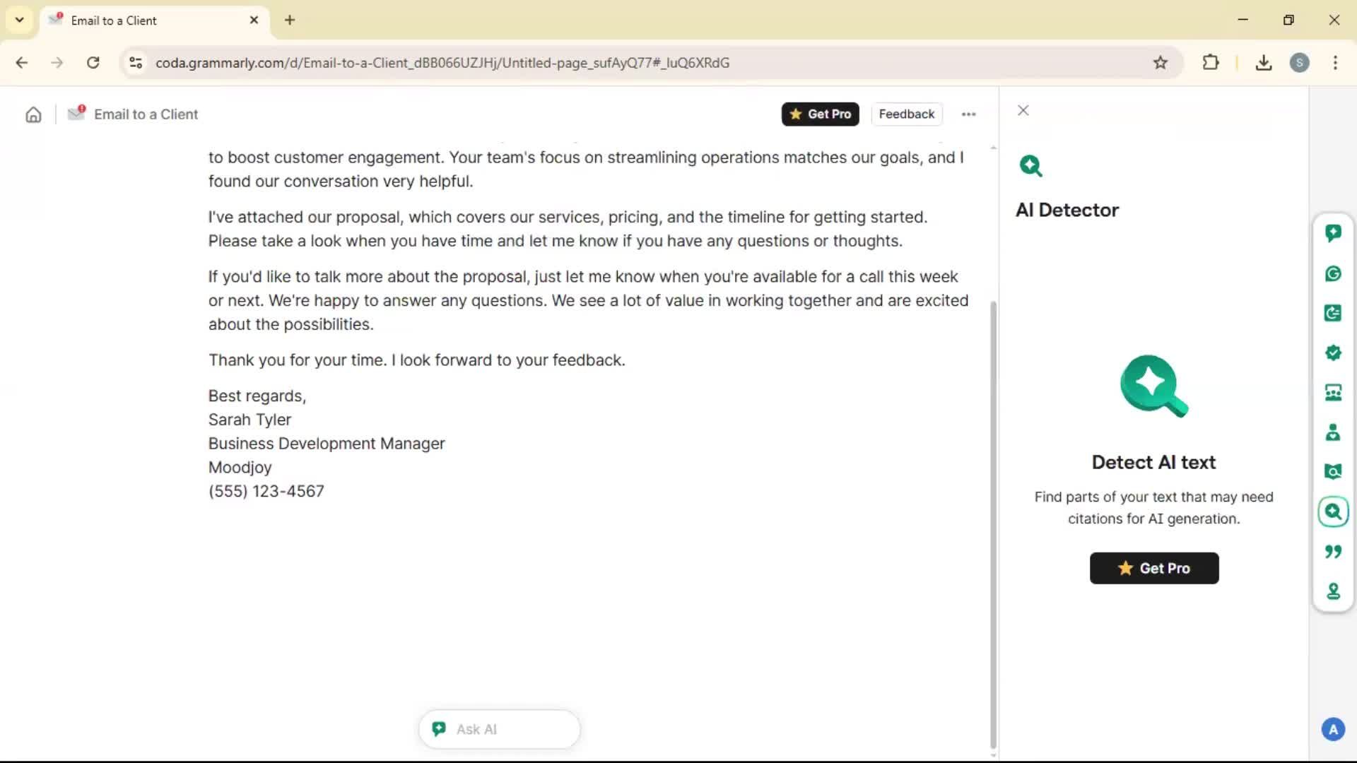 Creating a document screenshot