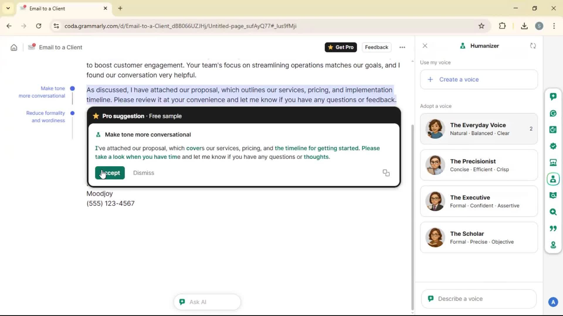 Creating a document screenshot
