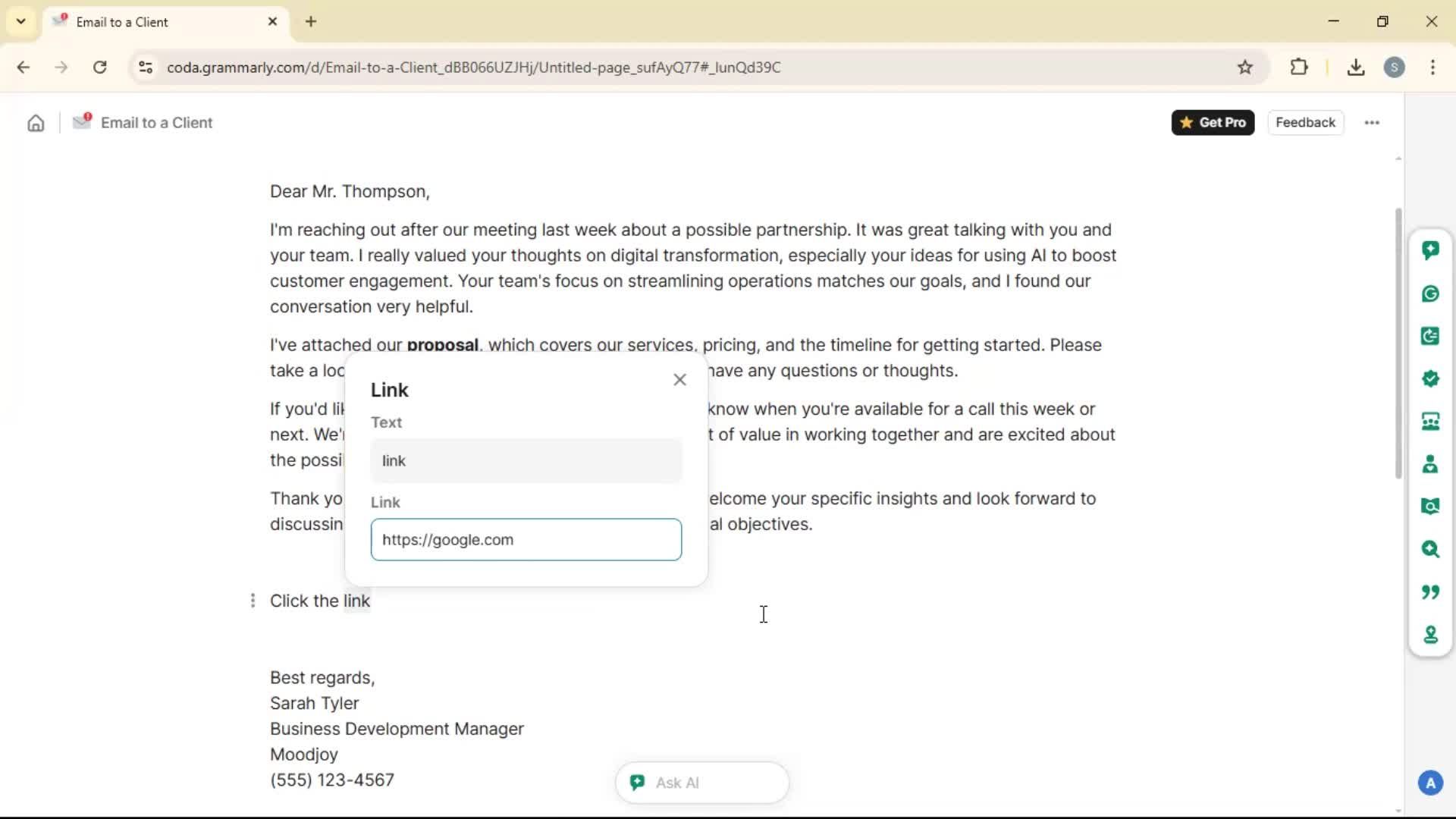 Creating a document screenshot