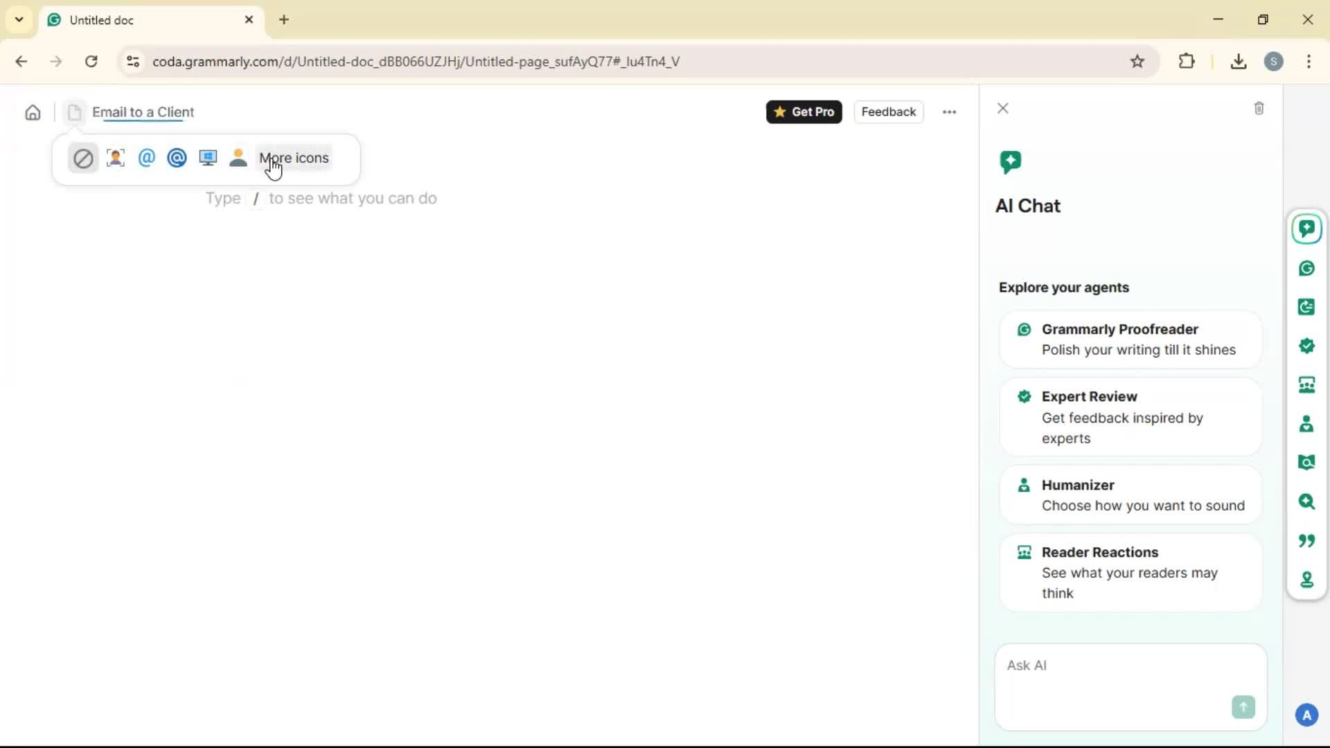 Creating a document on Grammarly video thumbnail