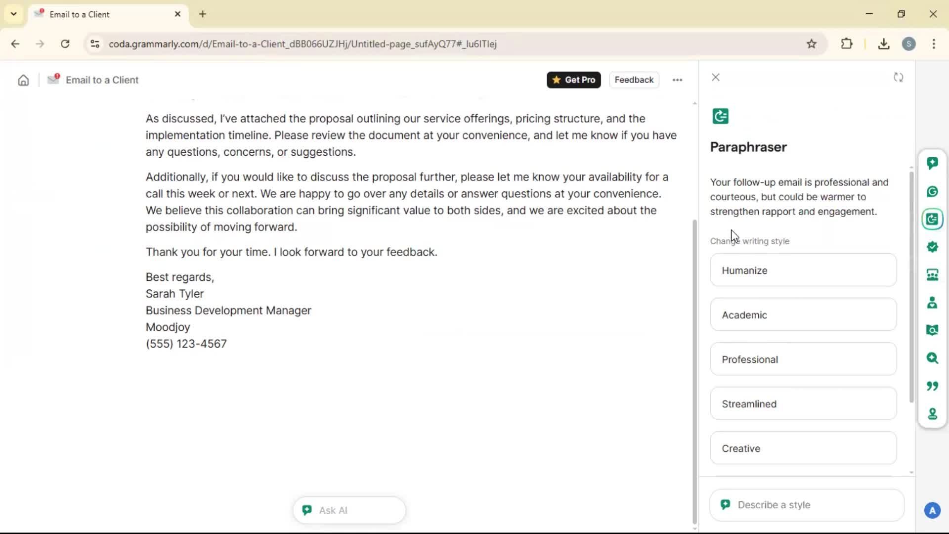 Creating a document screenshot