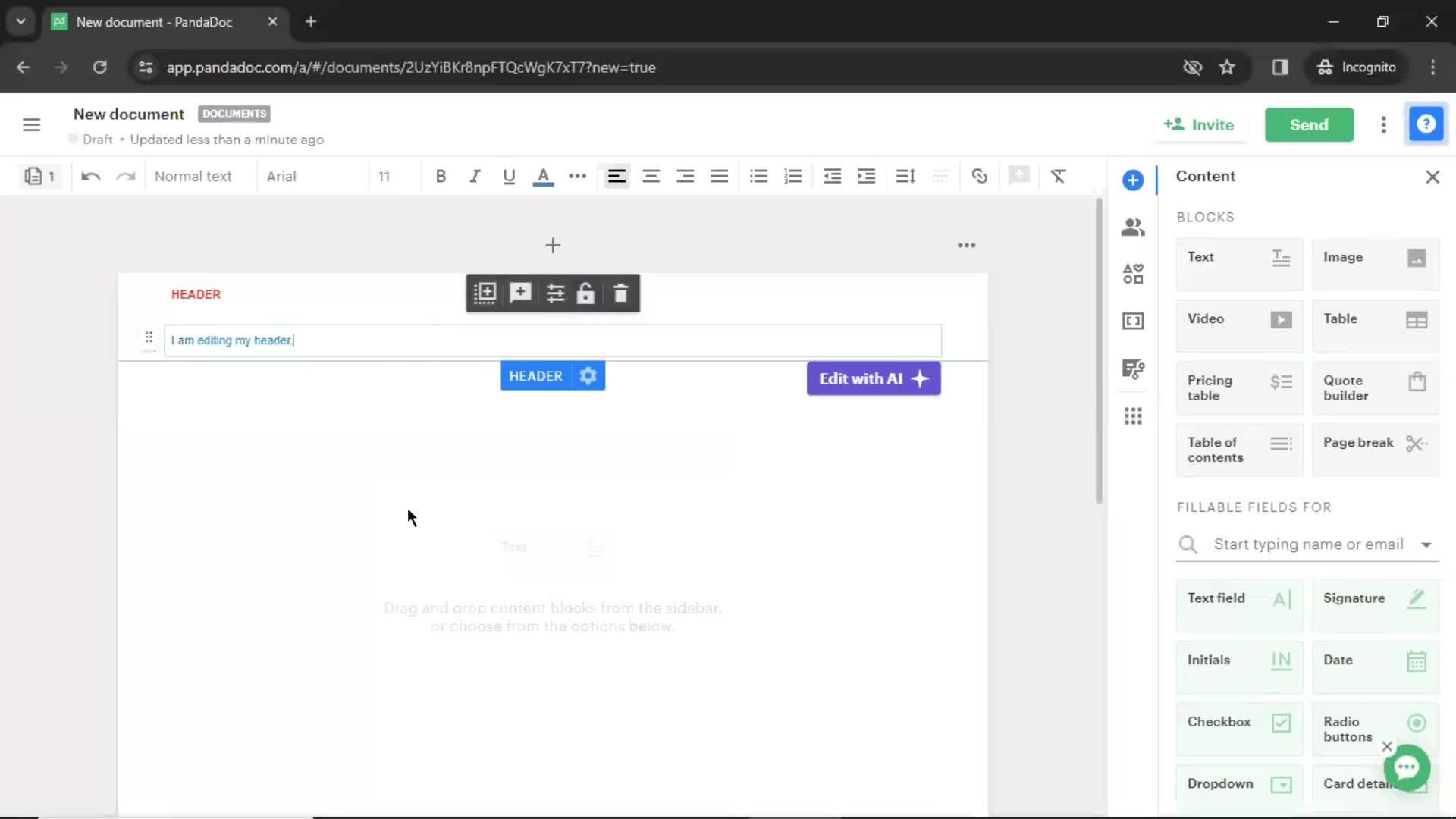 Creating a document screenshot