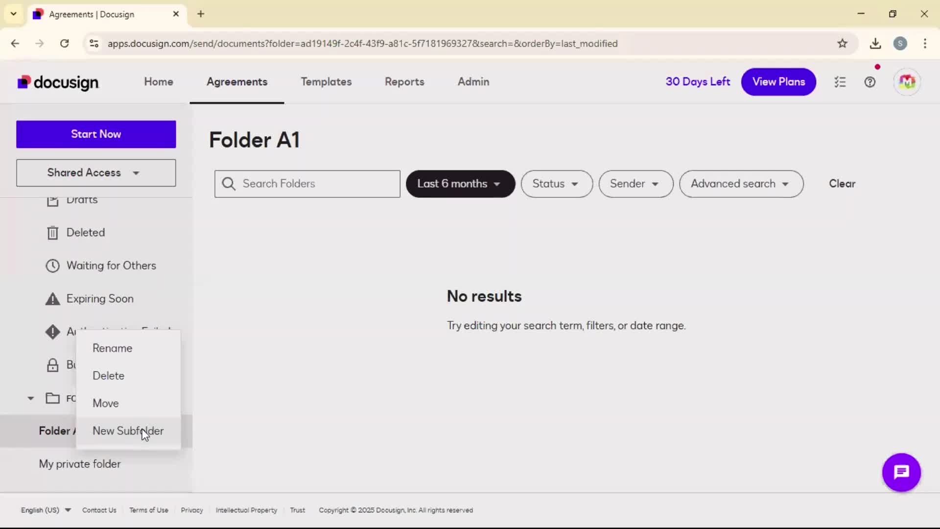 Creating a folder screenshot
