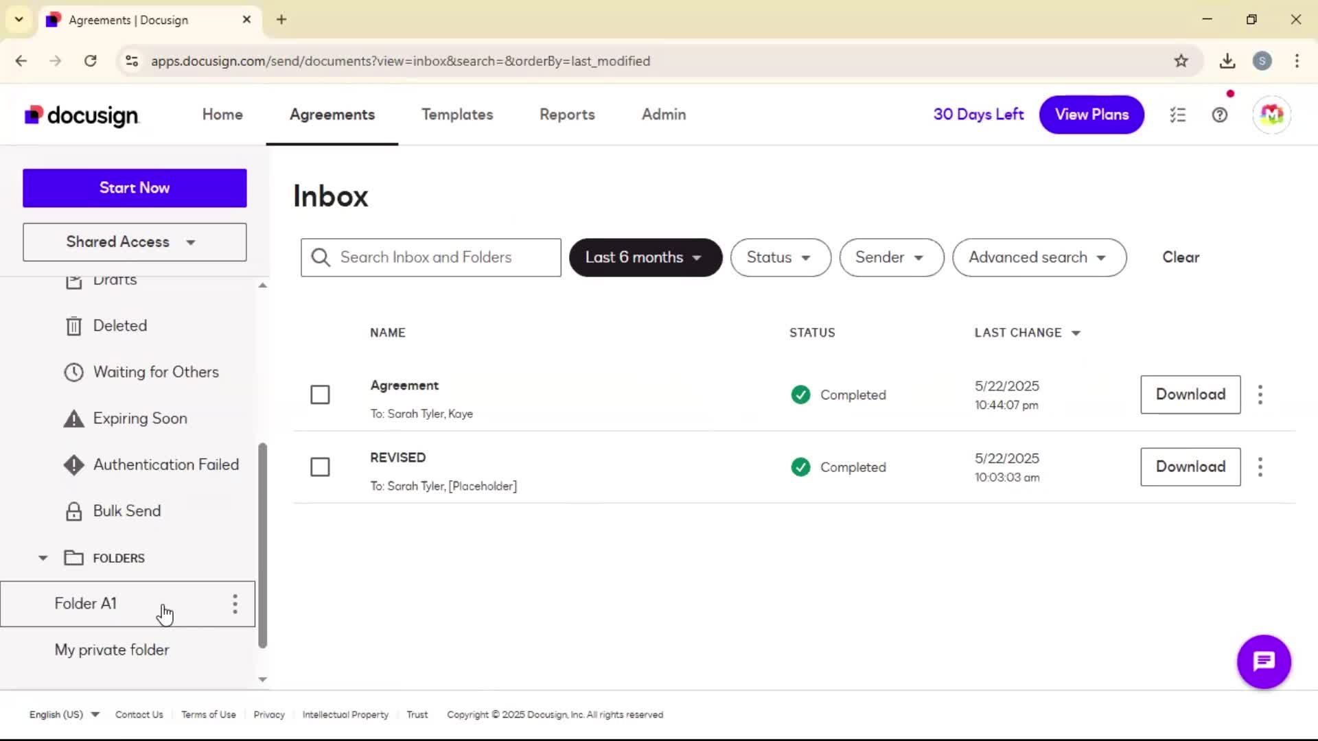 Creating a folder screenshot