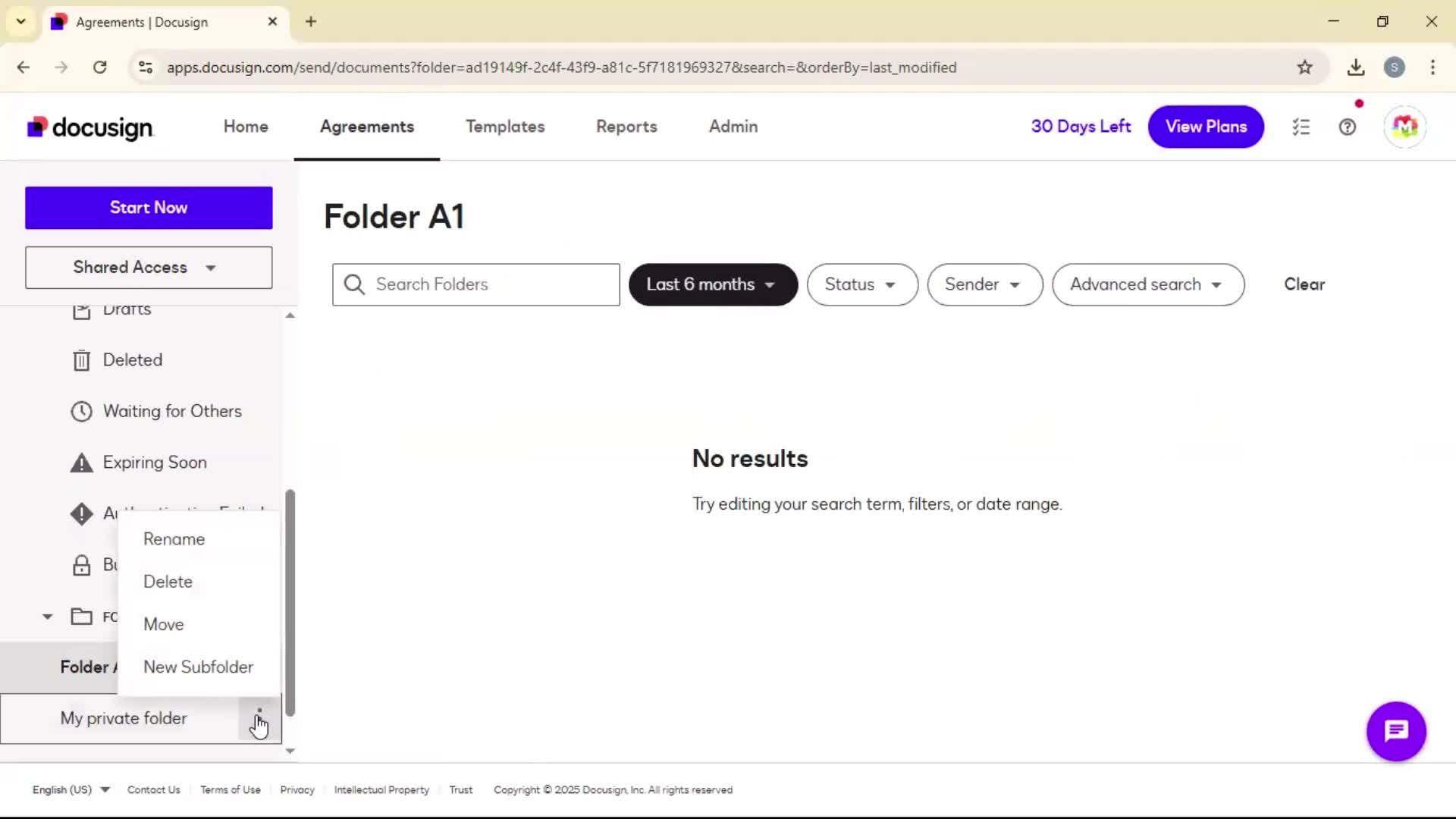 Creating a folder on Docusign video thumbnail