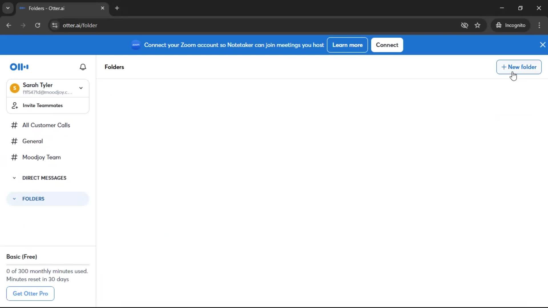 Creating a folder screenshot
