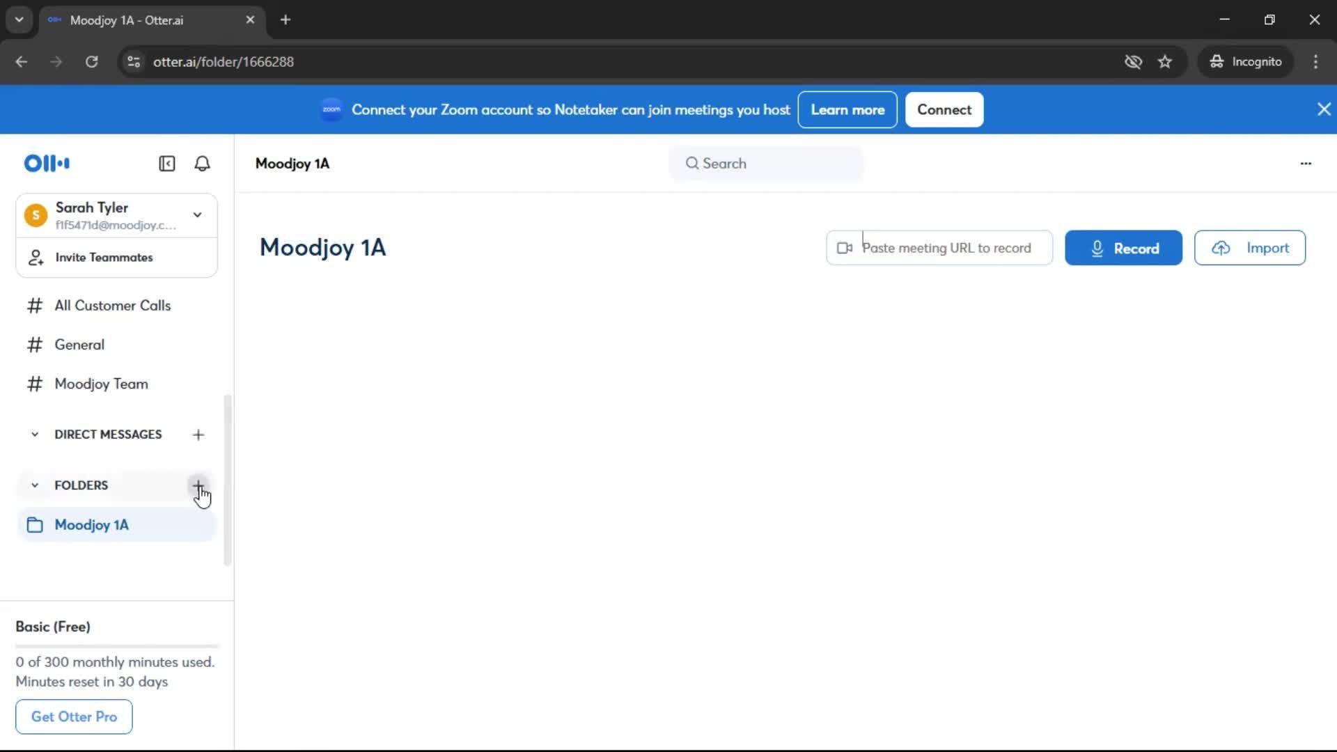Creating a folder screenshot