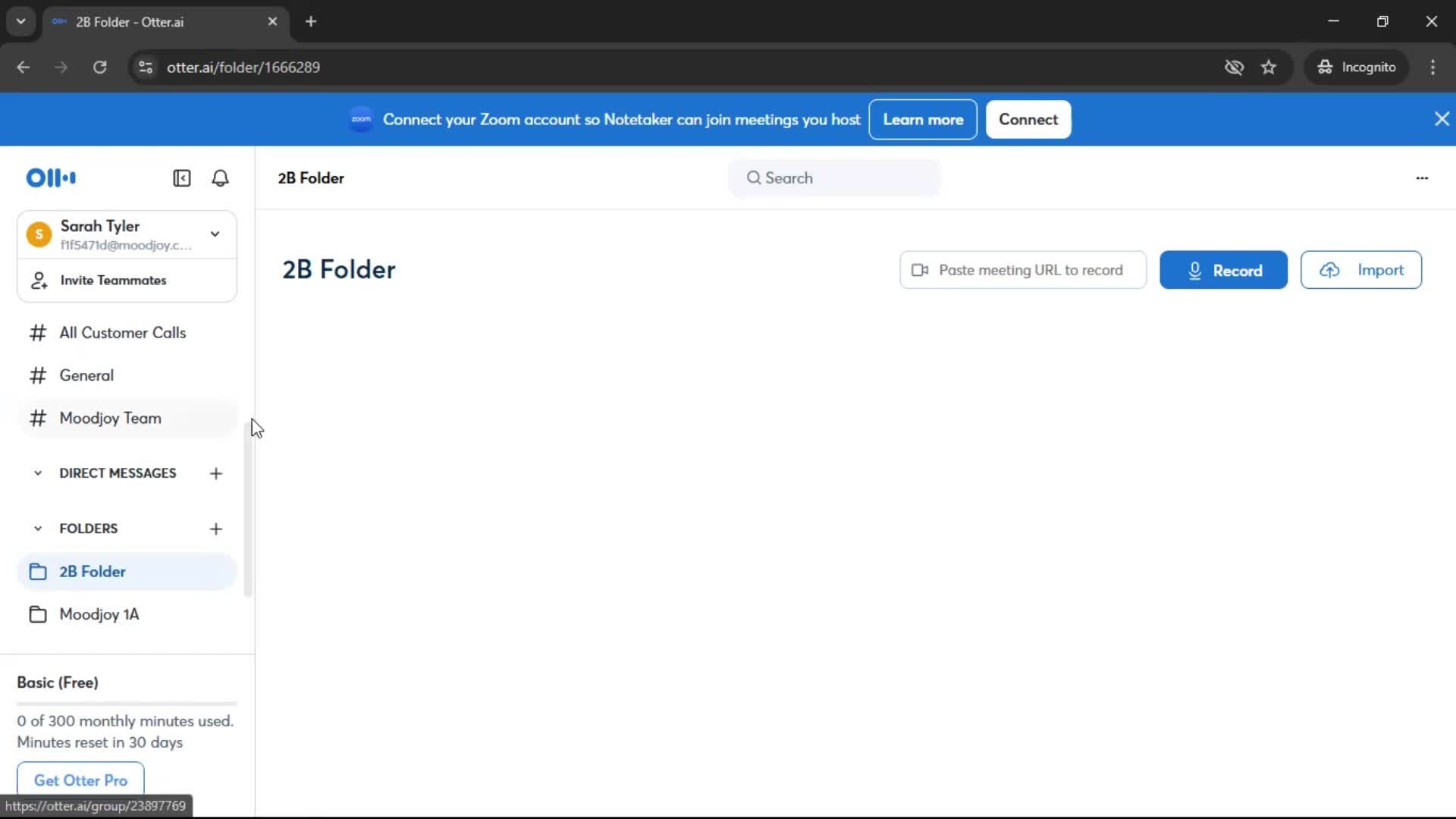 Creating a folder screenshot