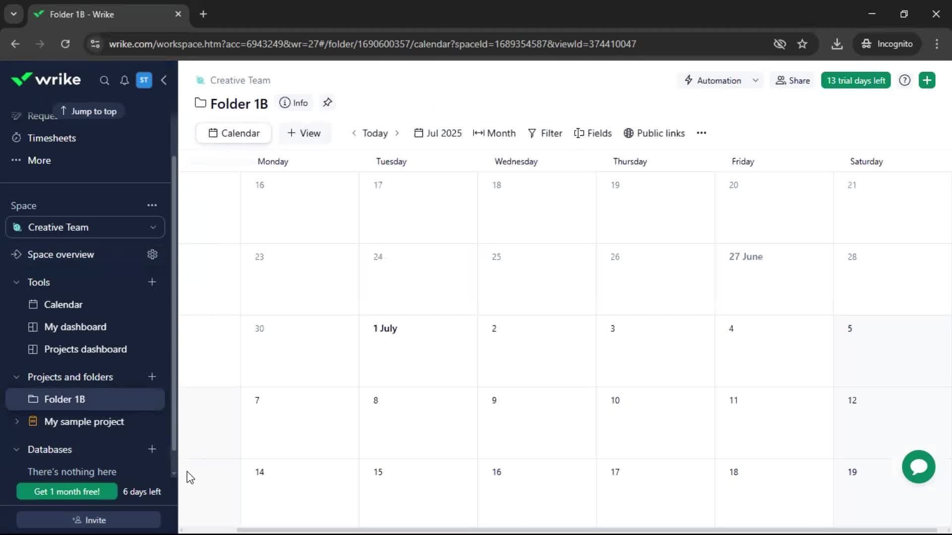 Creating a folder screenshot