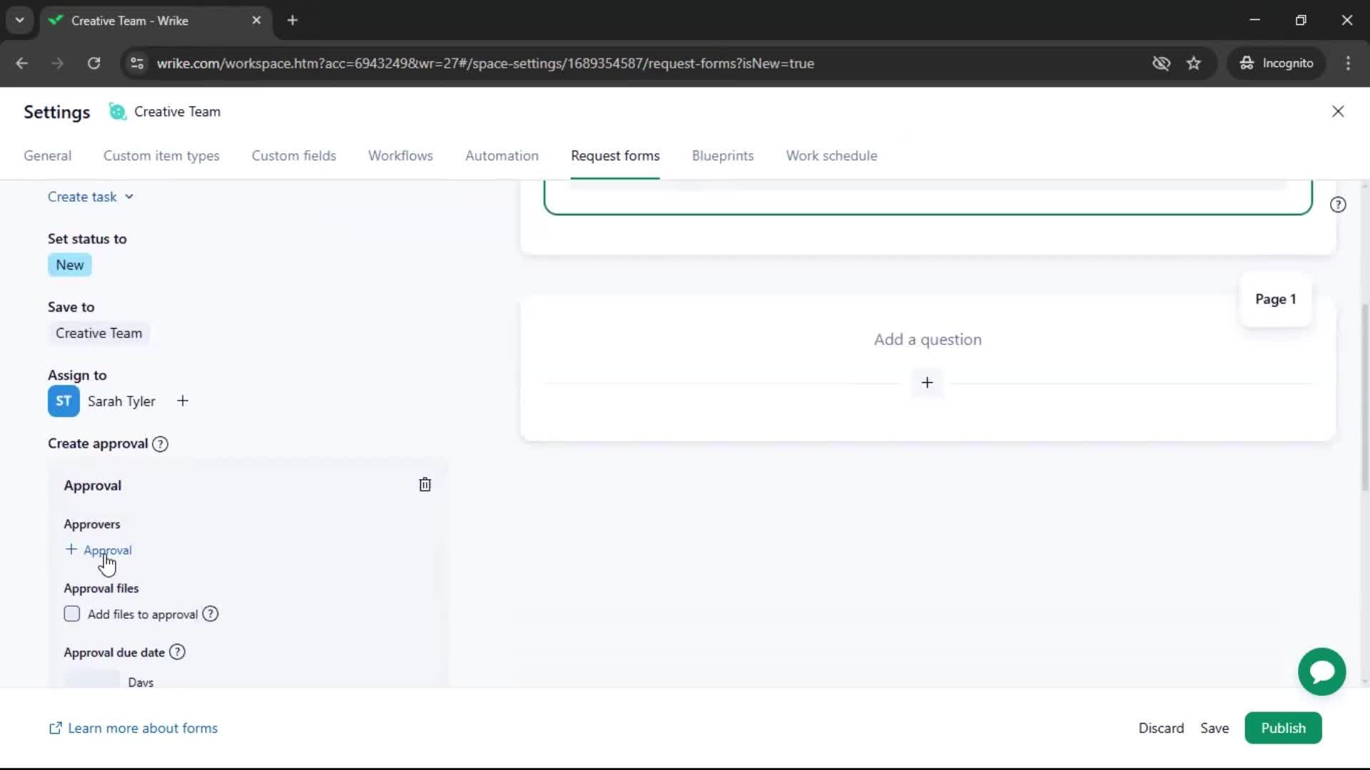 Creating a form screenshot