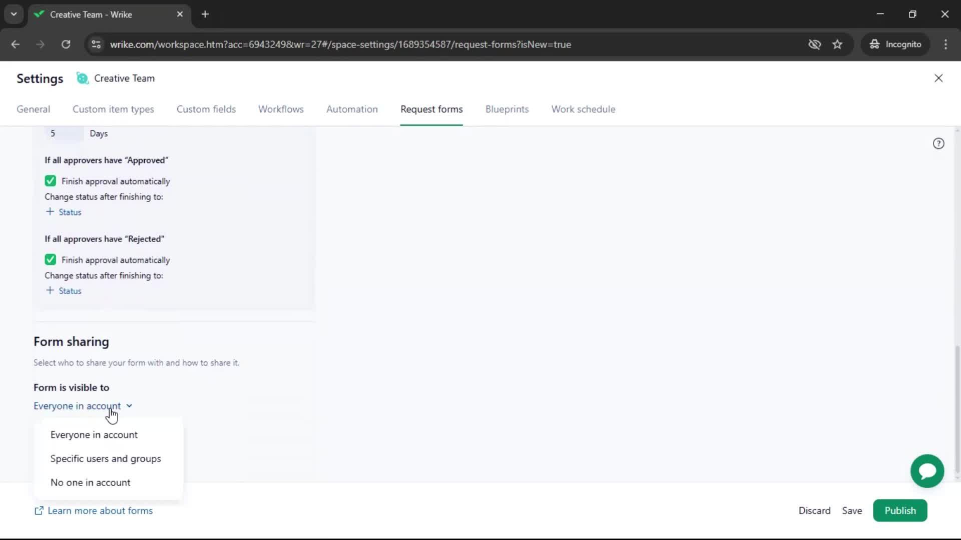Creating a form screenshot