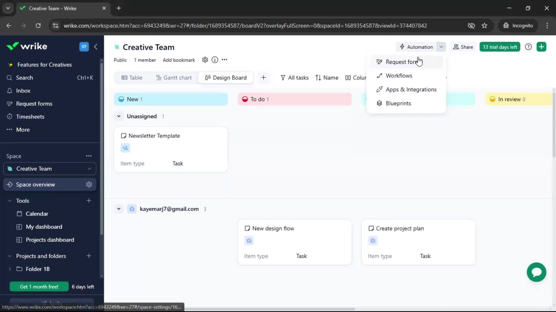 Creating a form screenshot