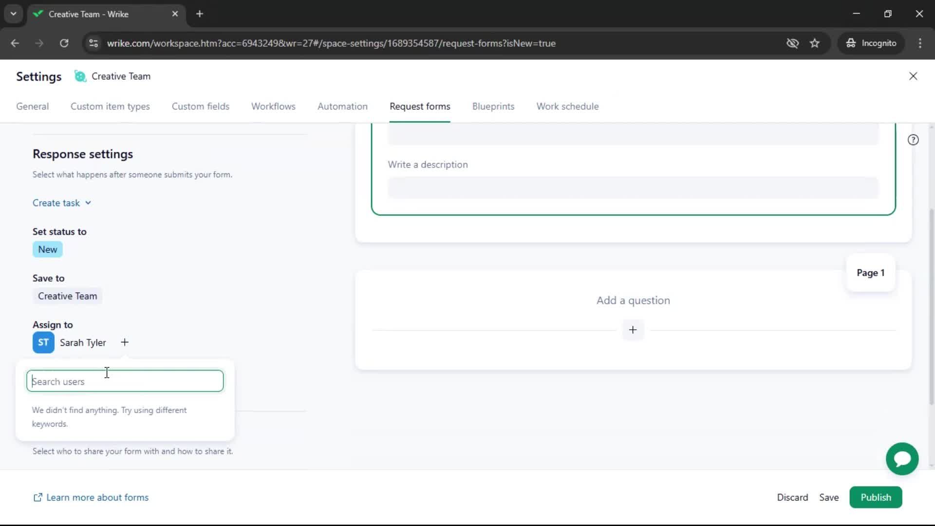 Creating a form screenshot