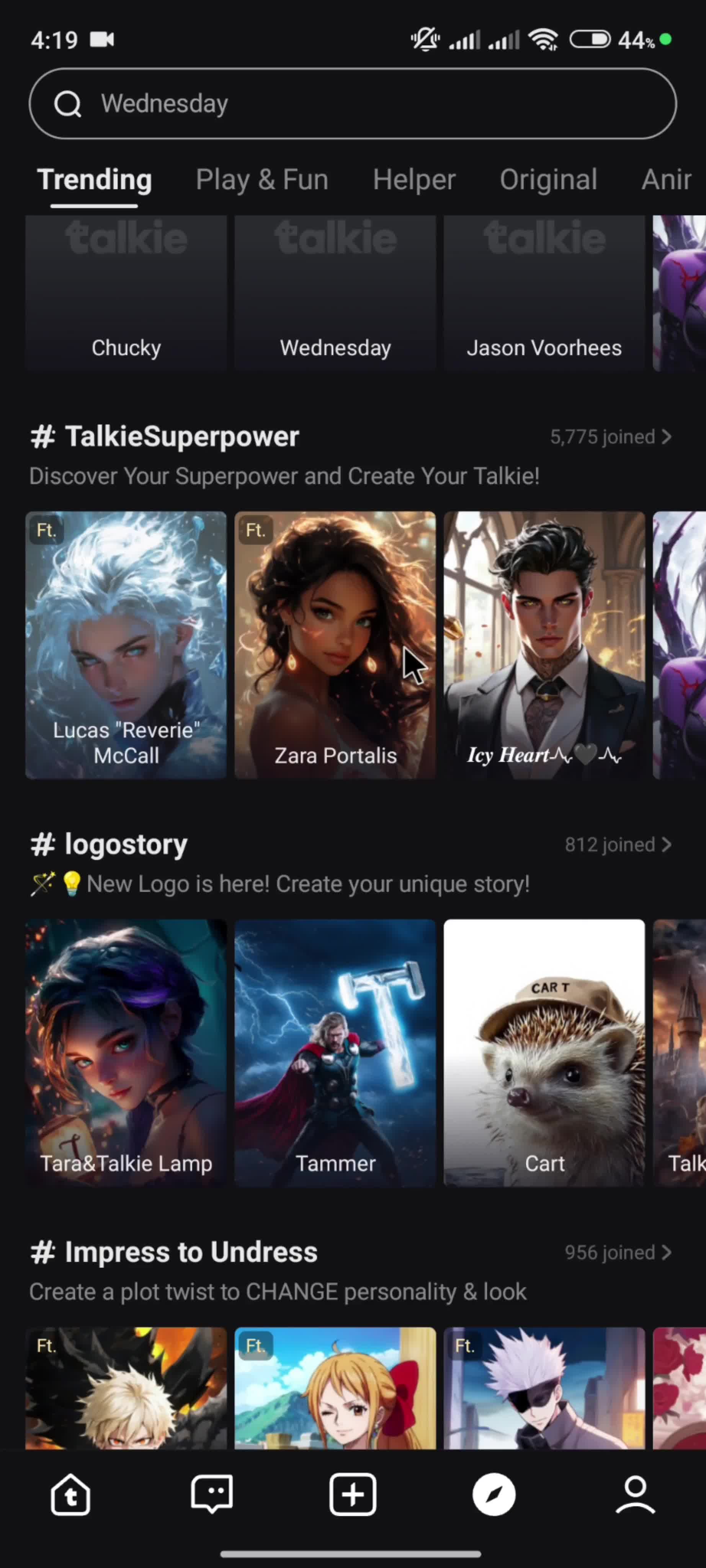 Creating a group chat screenshot