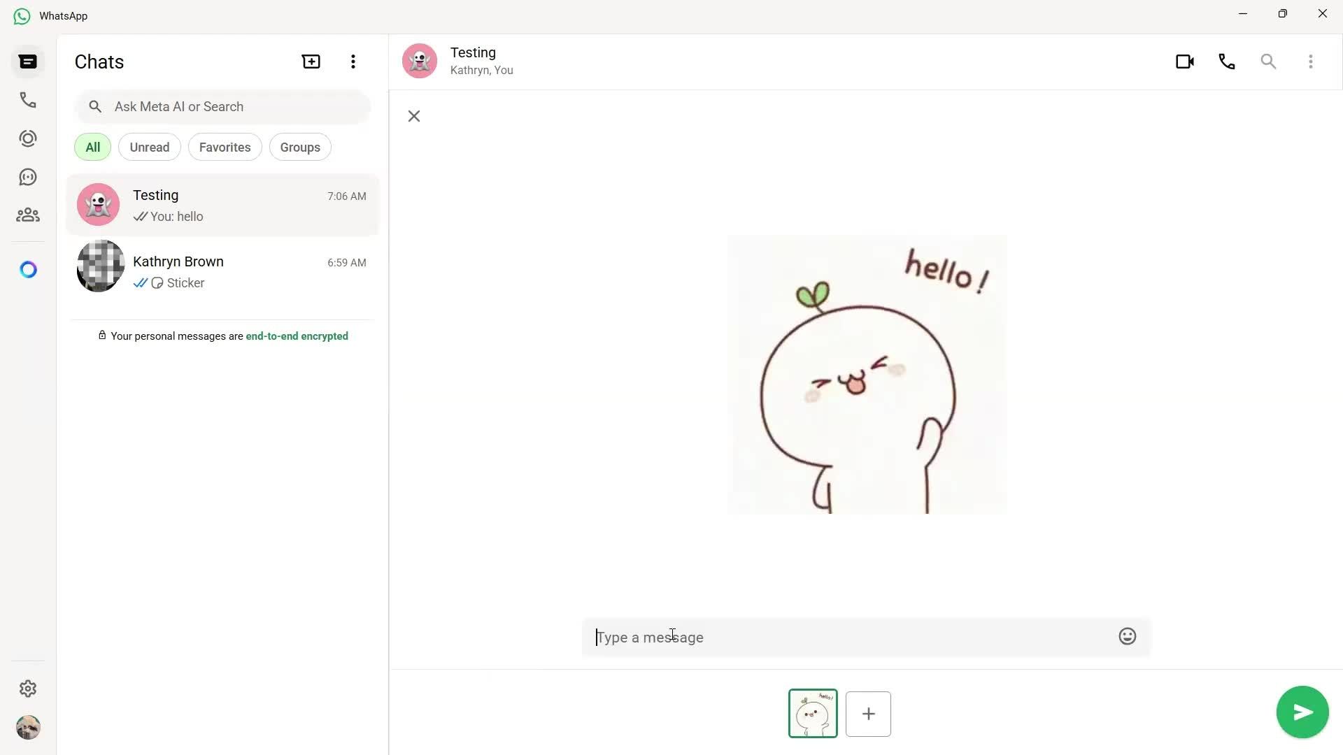 Creating a group chat screenshot