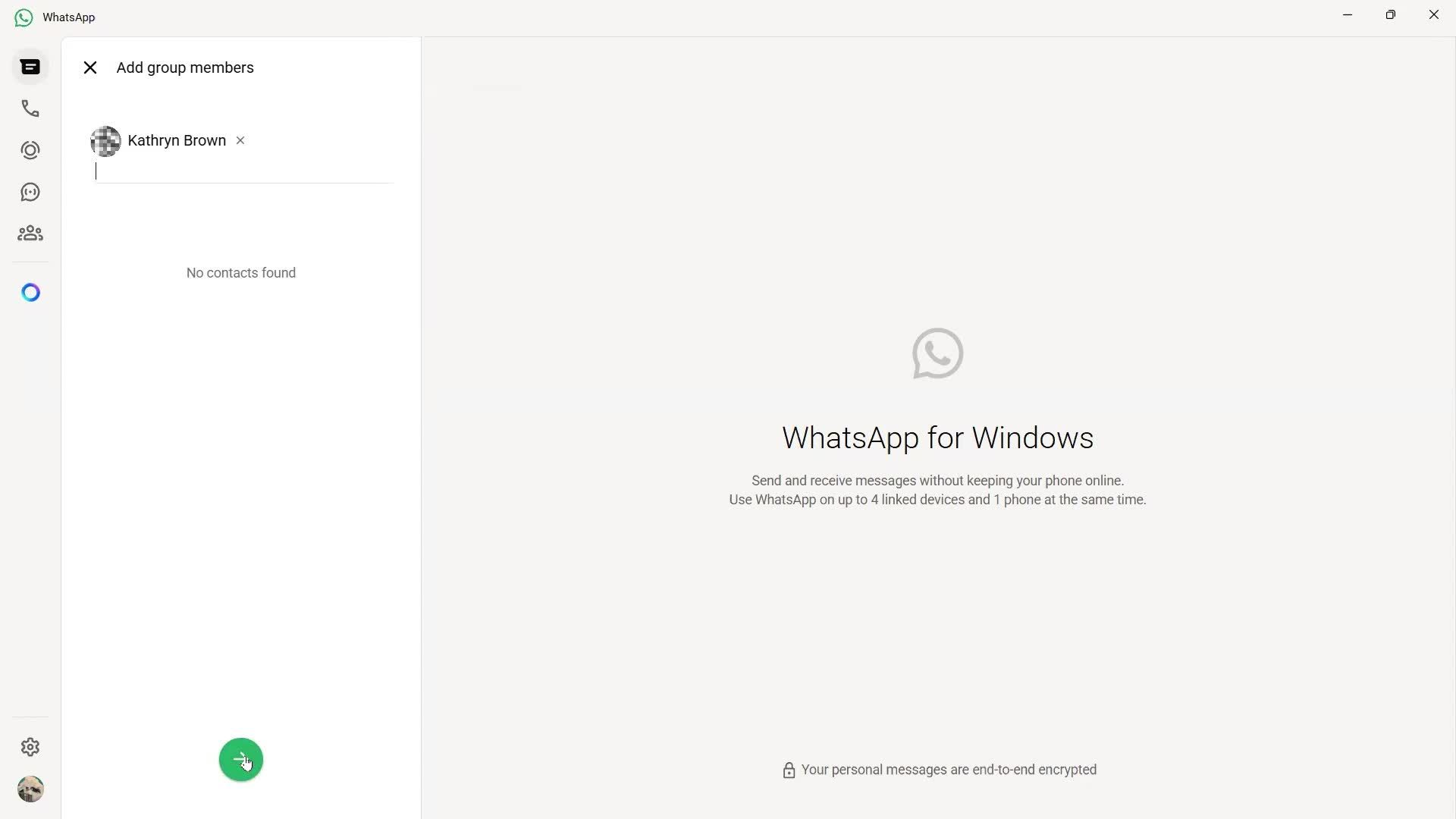 Creating a group chat screenshot
