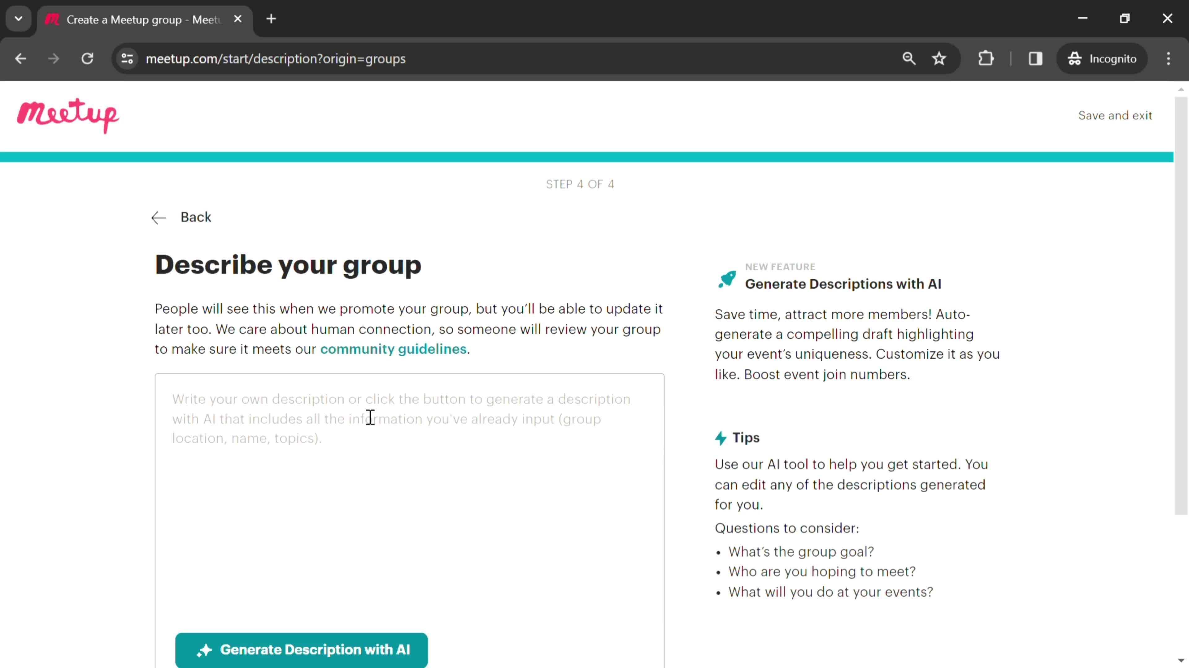 Creating a group screenshot