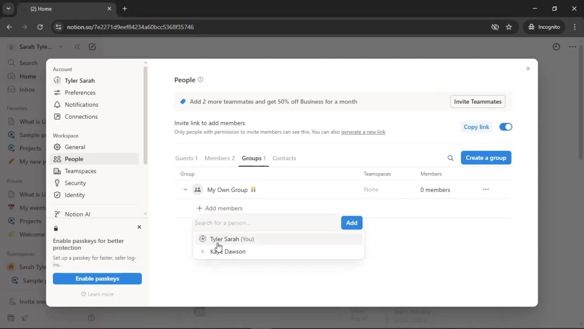 Creating a group screenshot