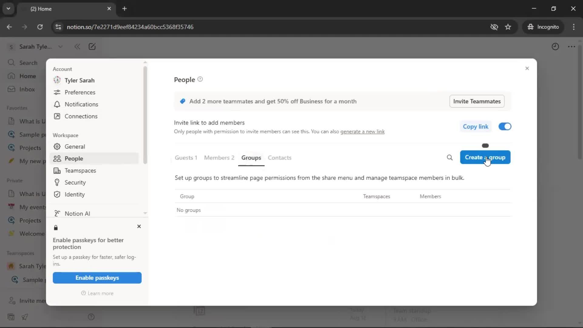 Creating a group screenshot
