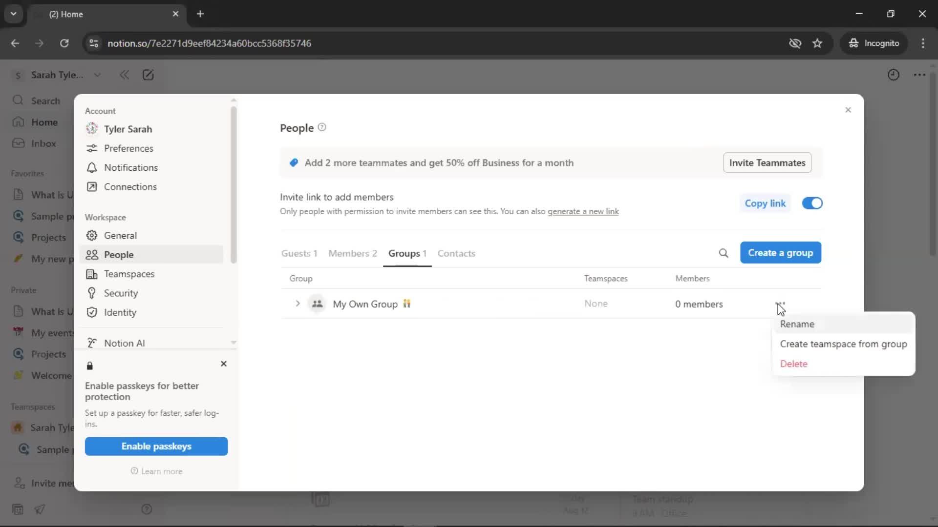 Creating a group screenshot
