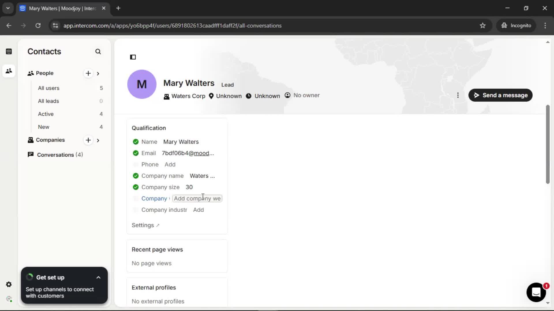 Adding leads screenshot