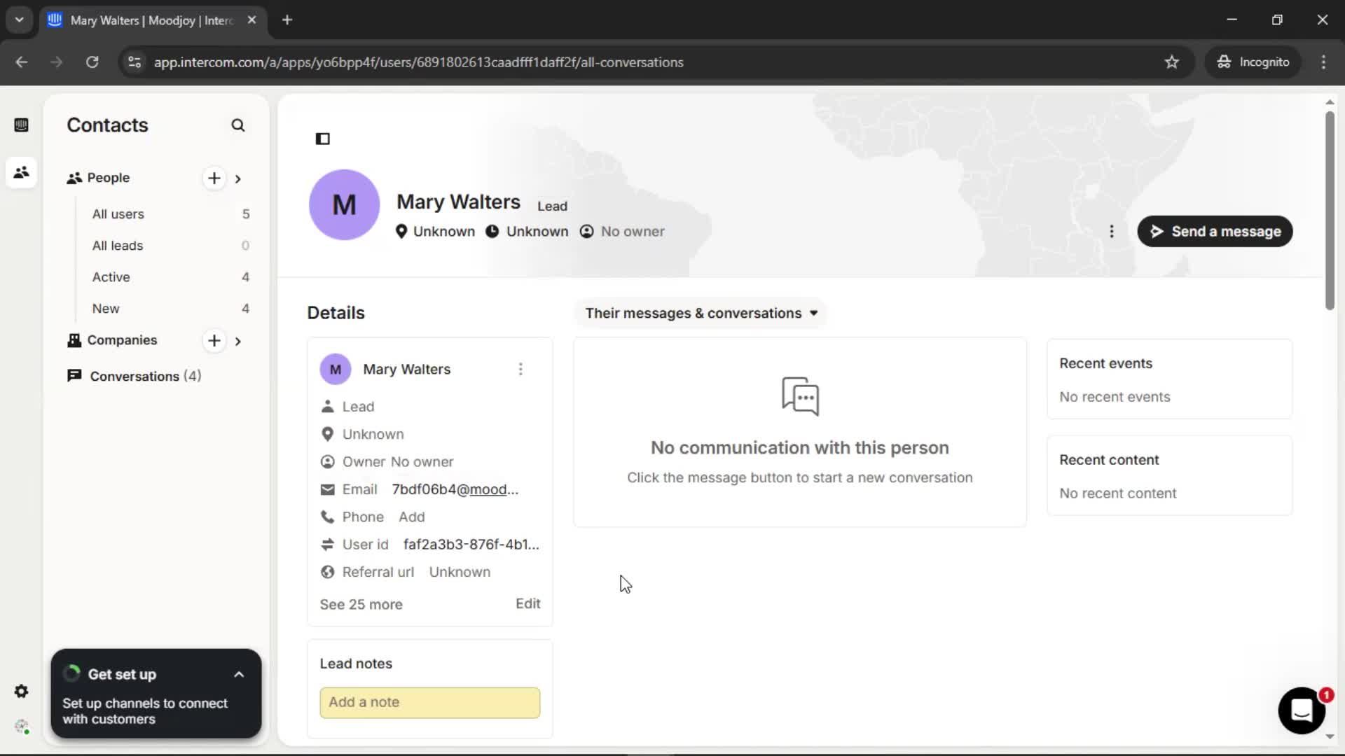Adding leads screenshot