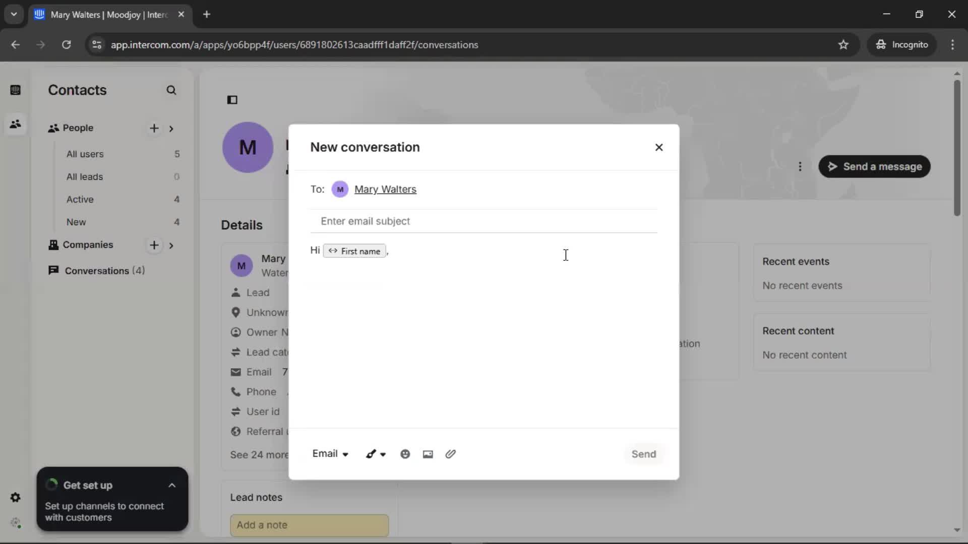 Adding leads screenshot