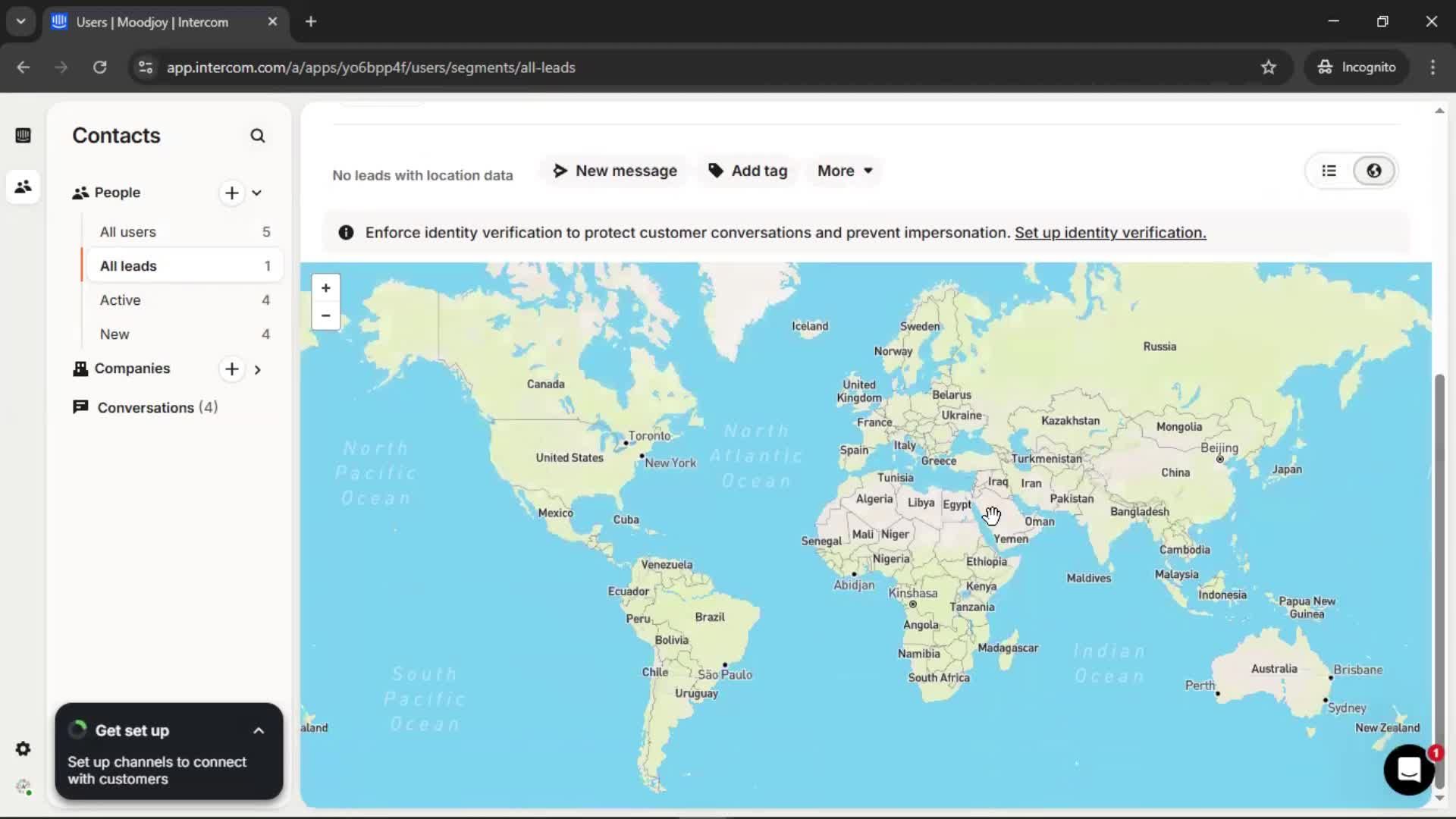 Adding leads screenshot