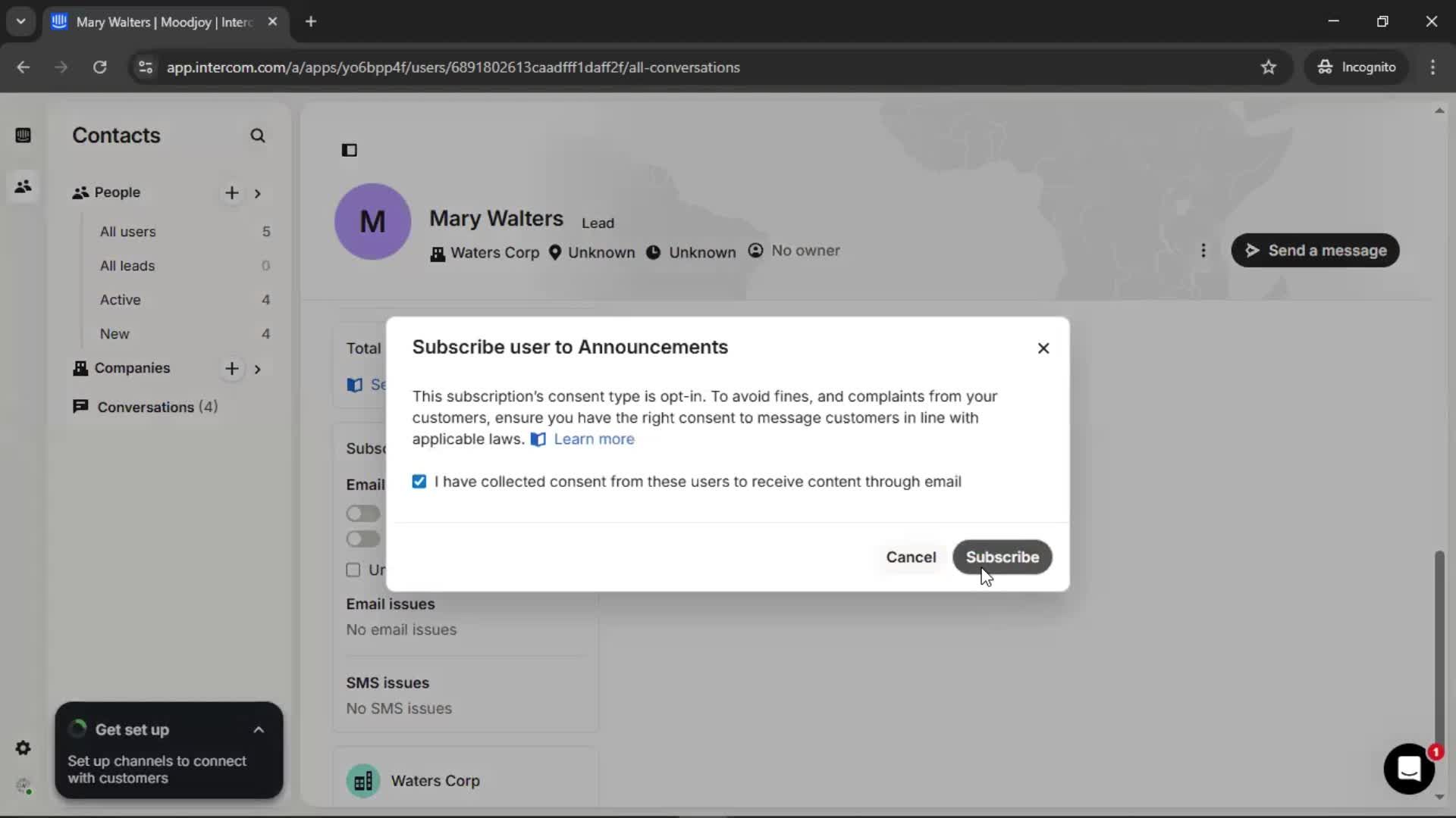 Adding leads screenshot