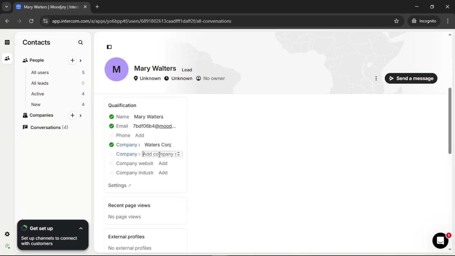 Adding leads screenshot