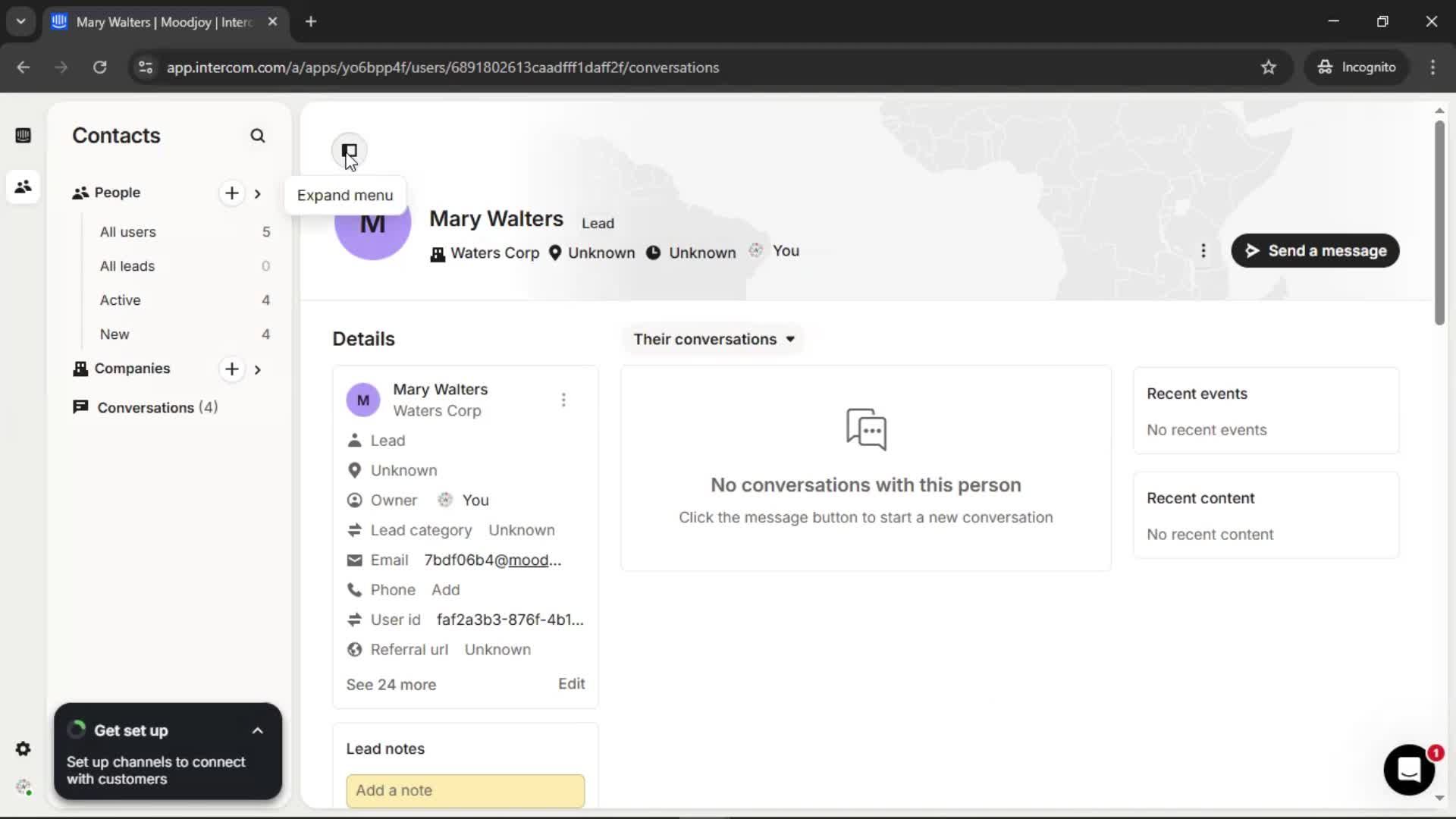 Adding leads screenshot