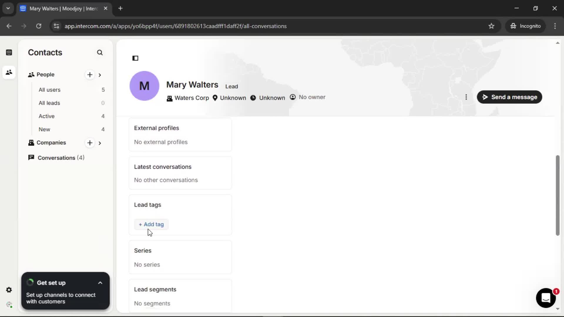 Adding leads screenshot