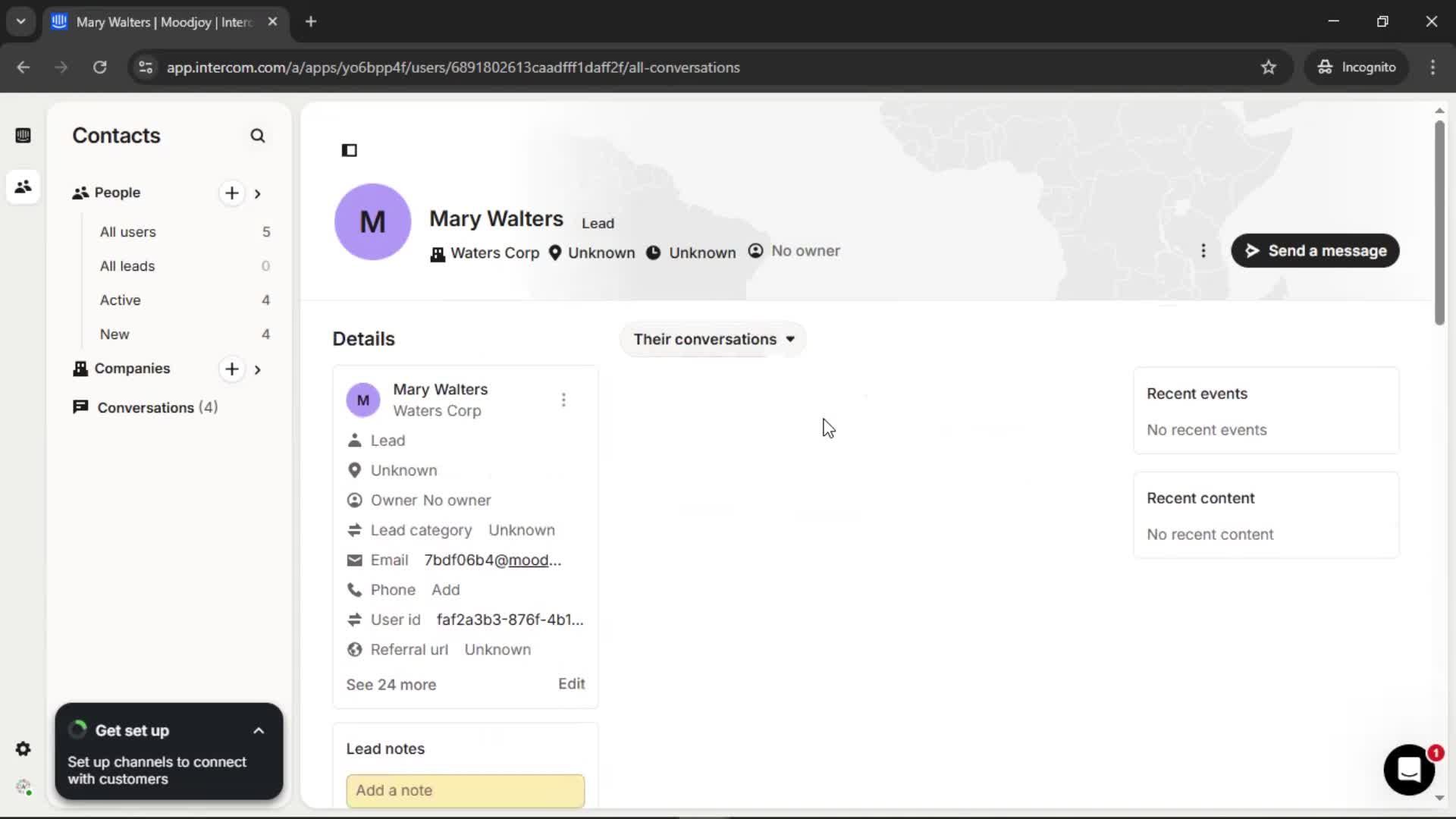 Adding leads screenshot