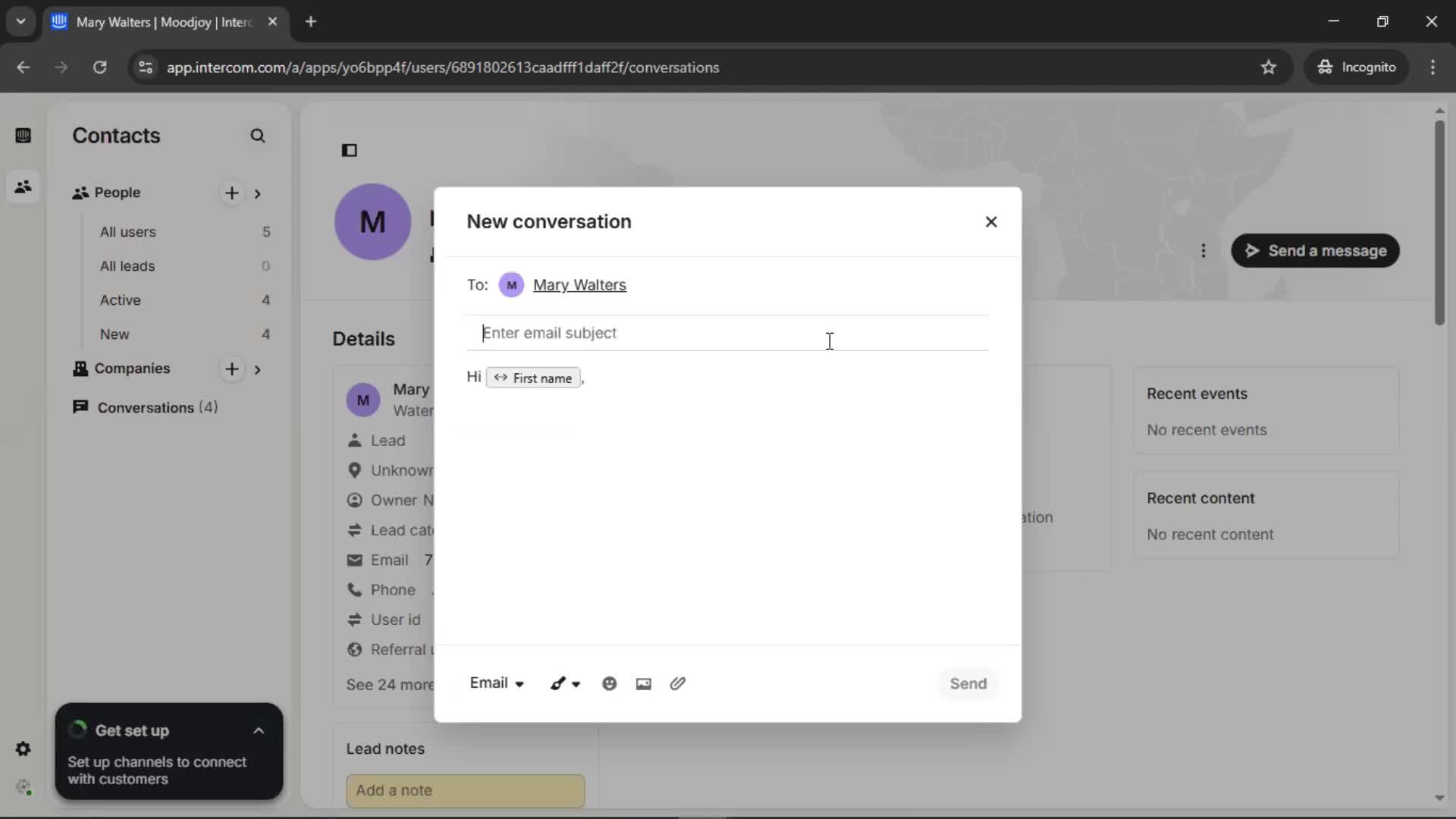 Adding leads screenshot