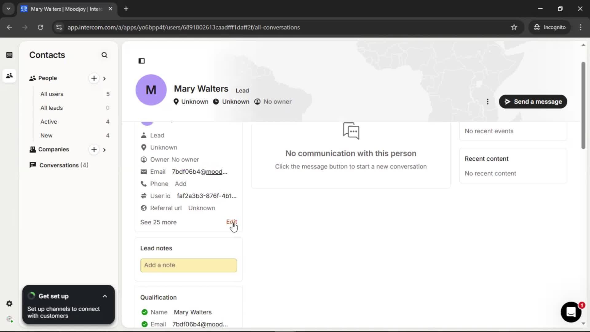 Adding leads screenshot