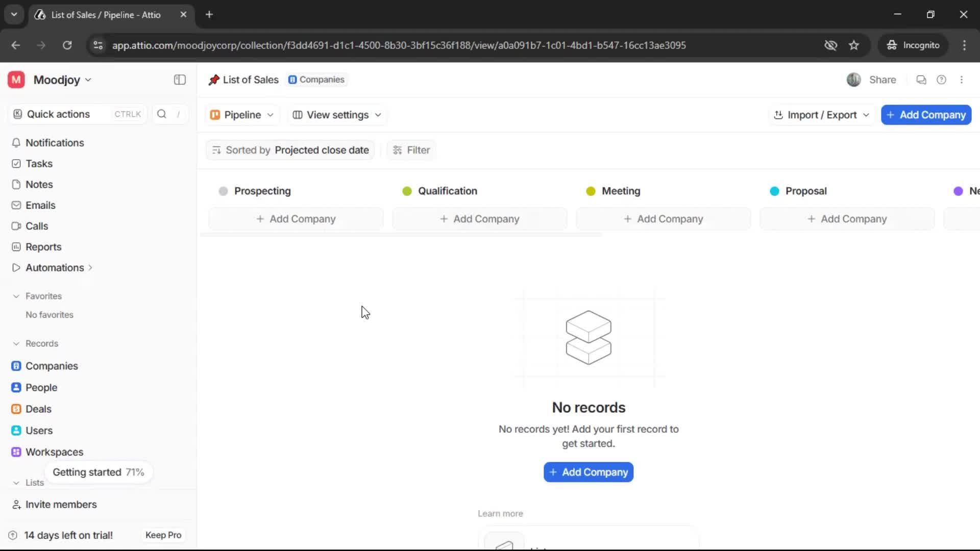 Creating a list screenshot