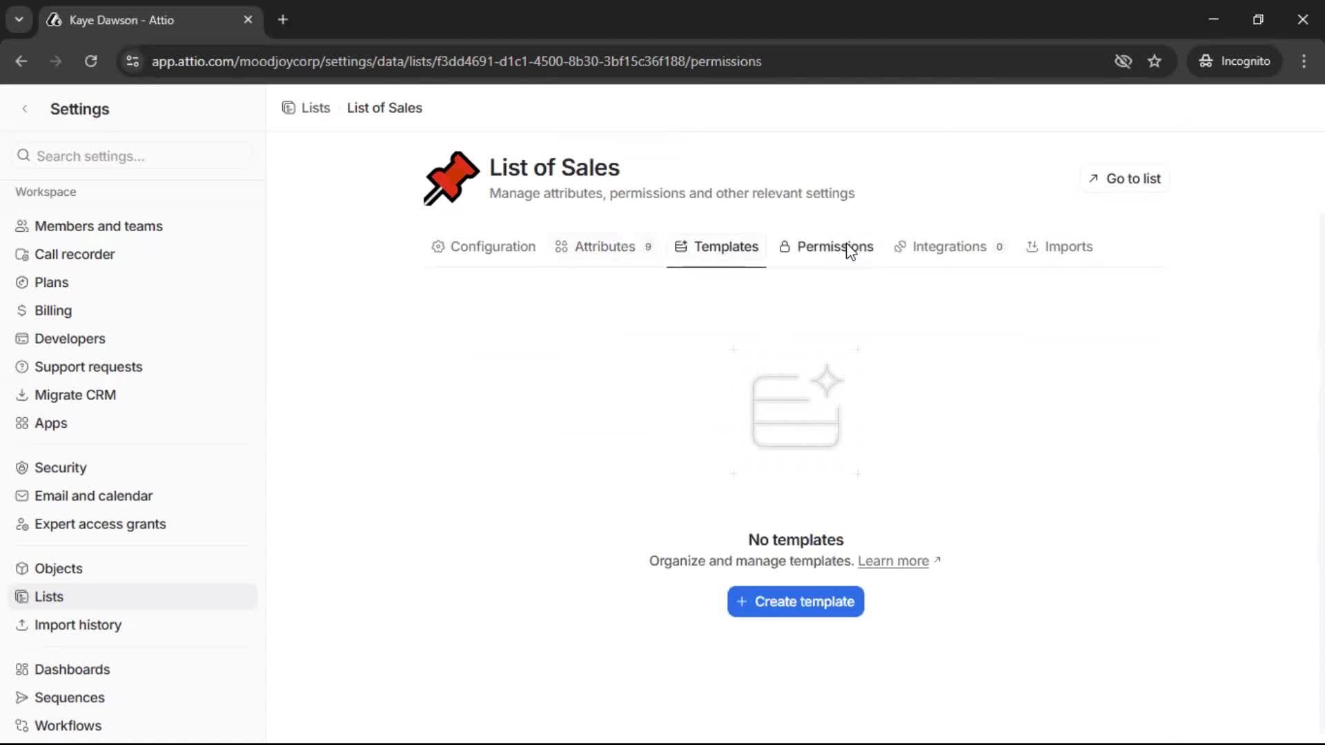 Creating a list screenshot