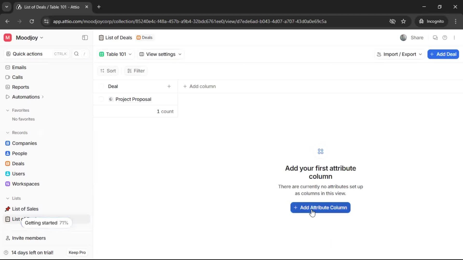 Creating a list screenshot