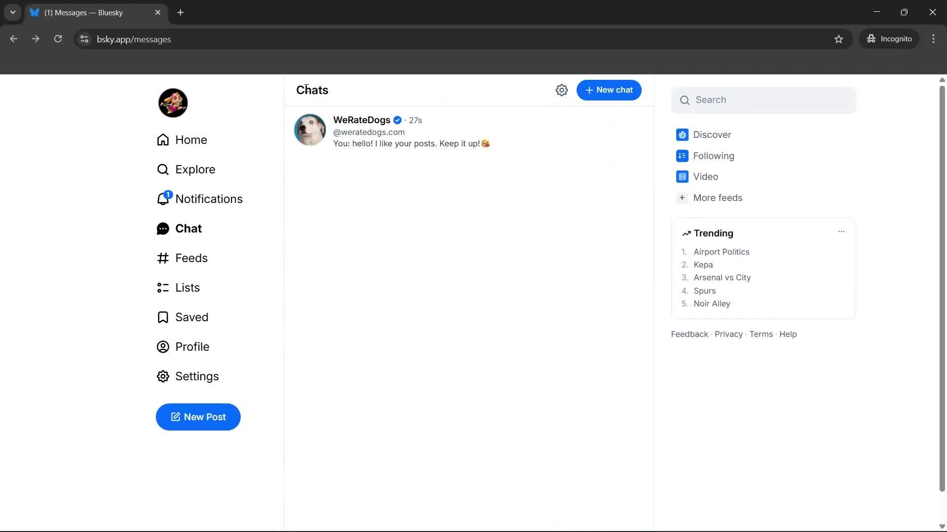 Sending messages screenshot