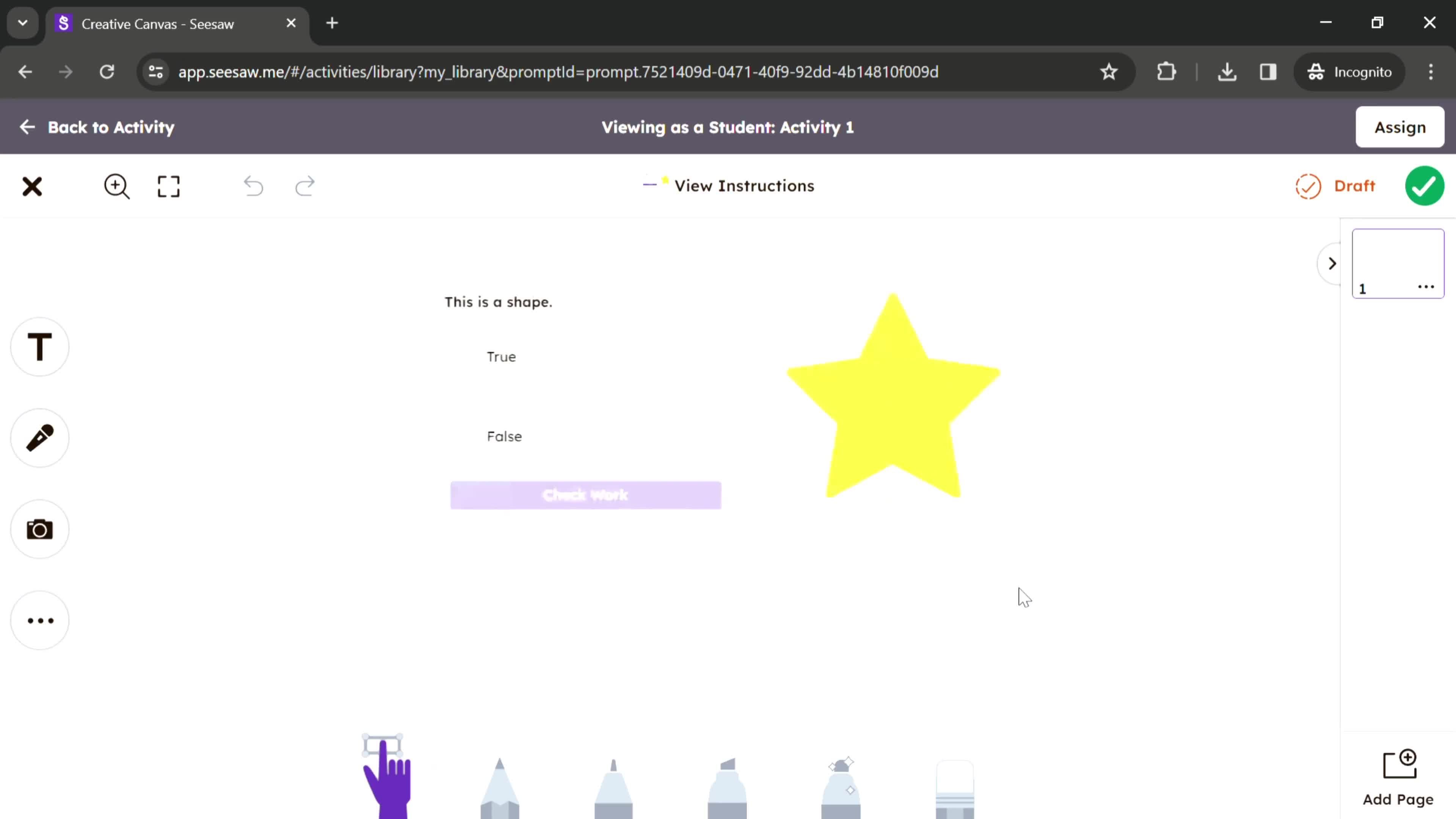 Creating an activity screenshot