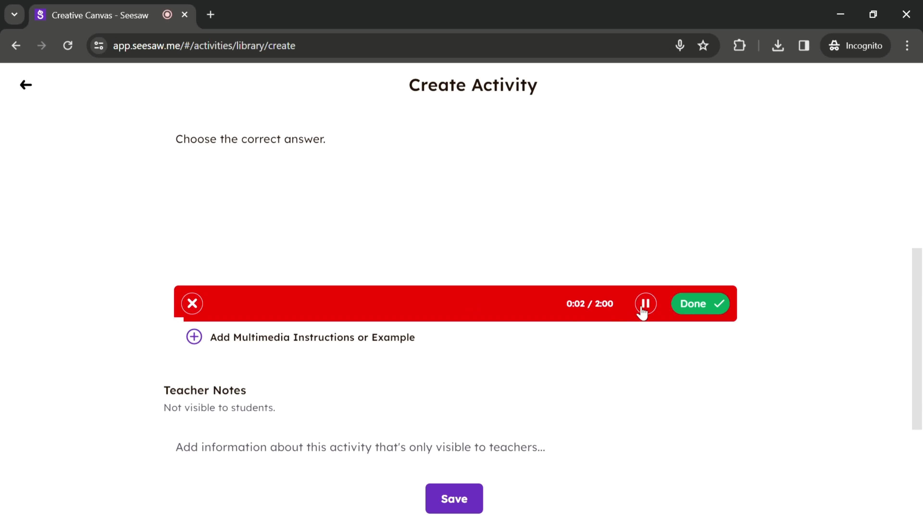 Creating an activity screenshot