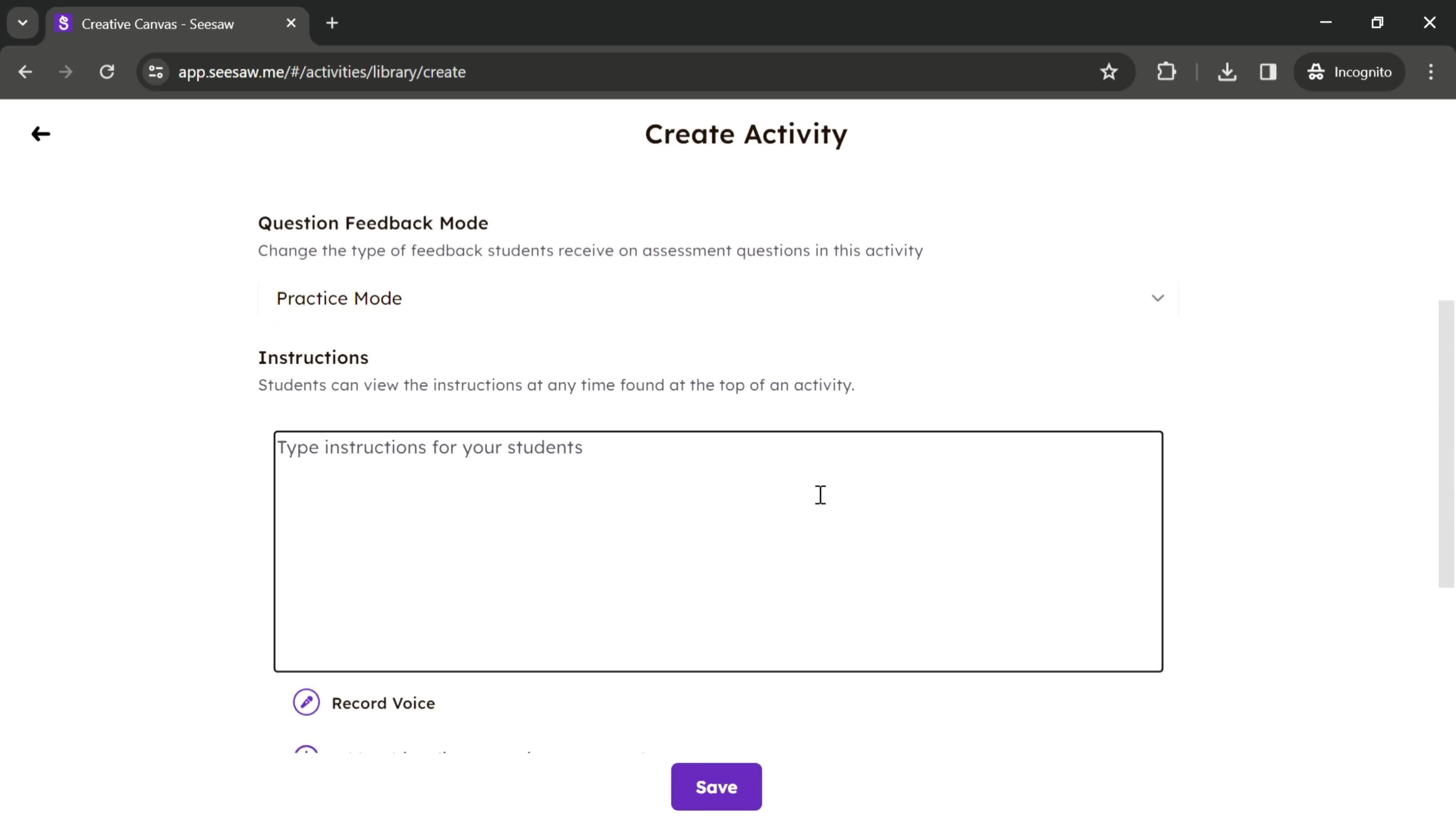 Creating an activity screenshot